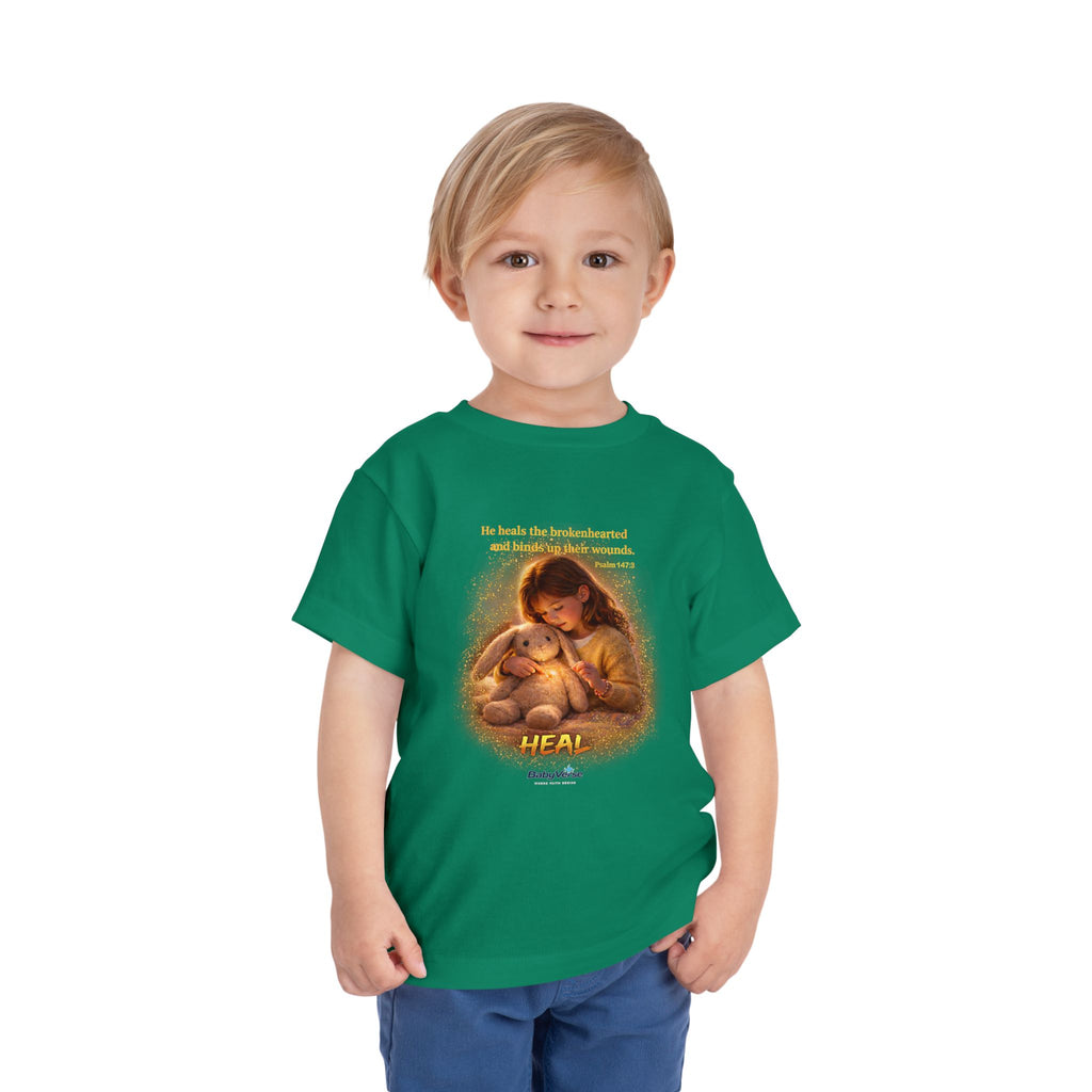 Toddler Tee — “Heal” Inspirational Christian Tee | Psalm 148:3 Bible Verse Faith Shirt for Kids