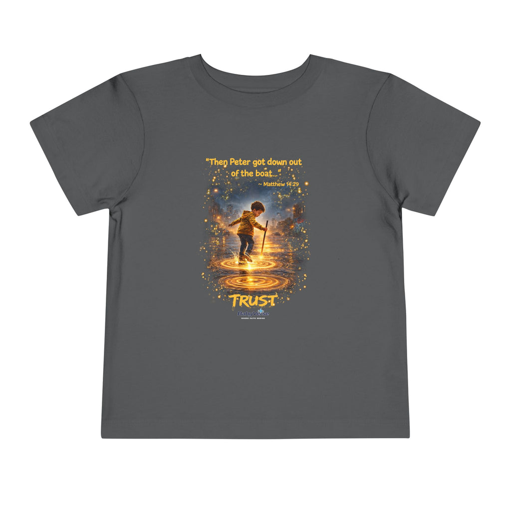 Toddler Tee — “Trust” Inspirational Christian Tee | Matthew 14:29 Faith Shirt for Kids