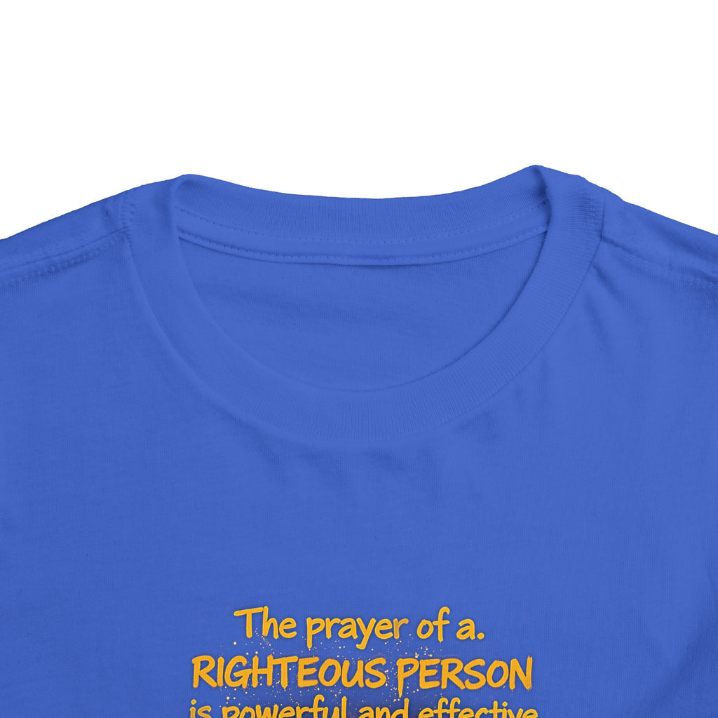 Toddler Tee — “Pray” Inspirational Christian Tee | James 5:16 Bible Verse Faith Shirt for Kids