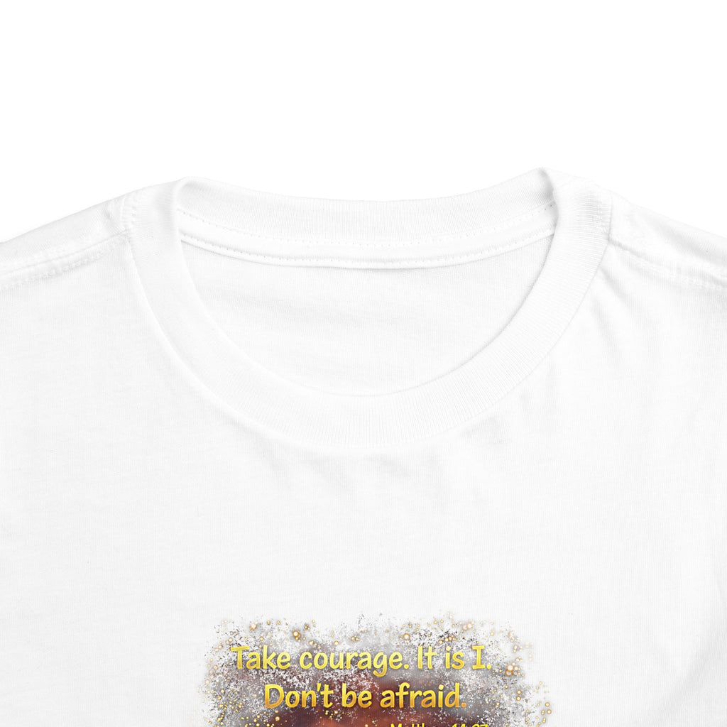 Toddler Tee — “Step in Faith” Inspirational Christian Tee | Matthew 14:27 Bible Verse Faith Shirt for Kids