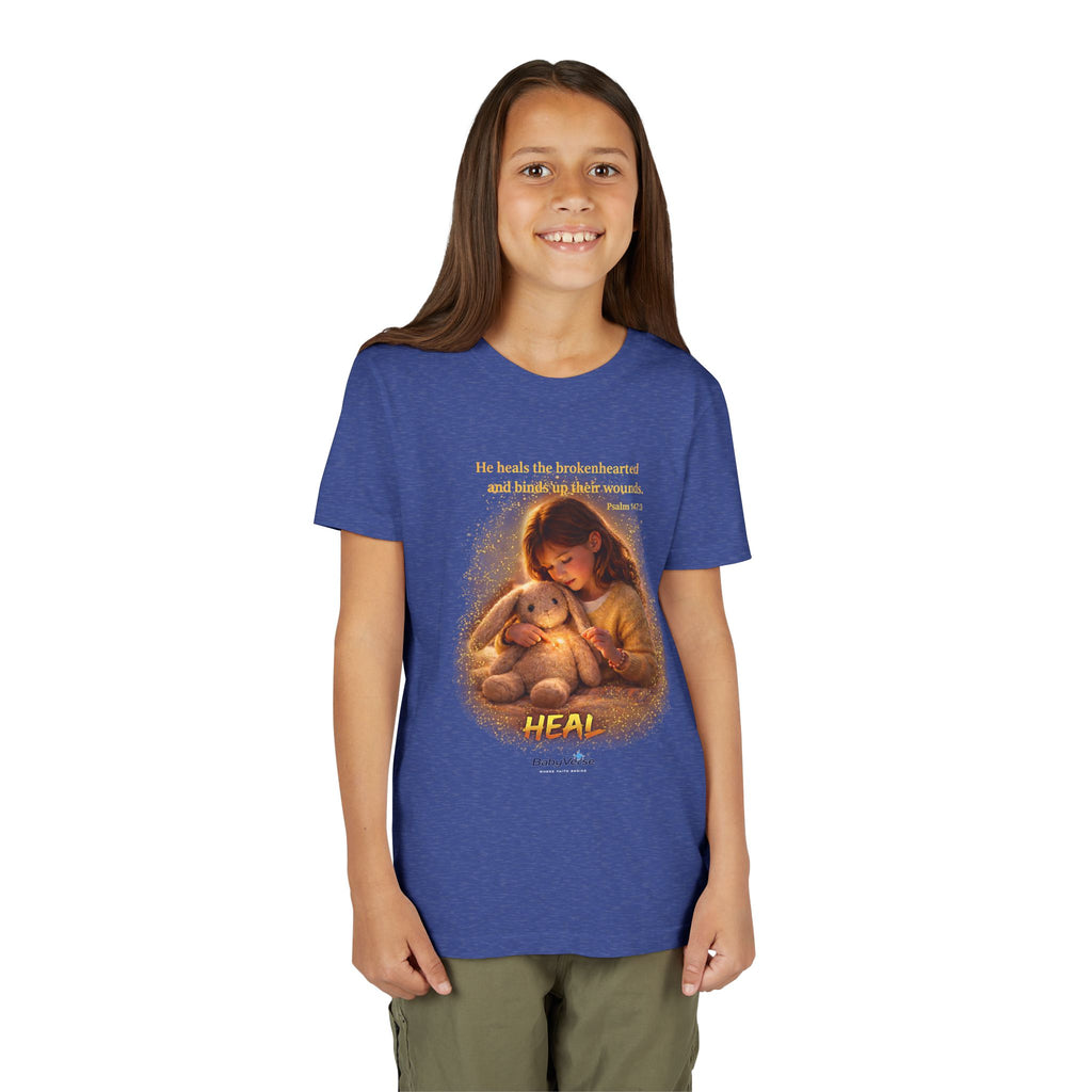 Youth Christian T-Shirt “Heal” | Psalm 148:3 Faith Based Kids Shirt | Inspirational Bible Verse Youth Tee