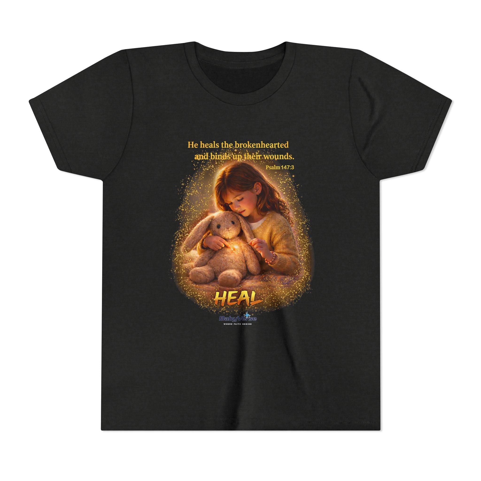 Youth Christian T-Shirt “Heal” | Psalm 148:3 Faith Based Kids Shirt | Inspirational Bible Verse Youth Tee