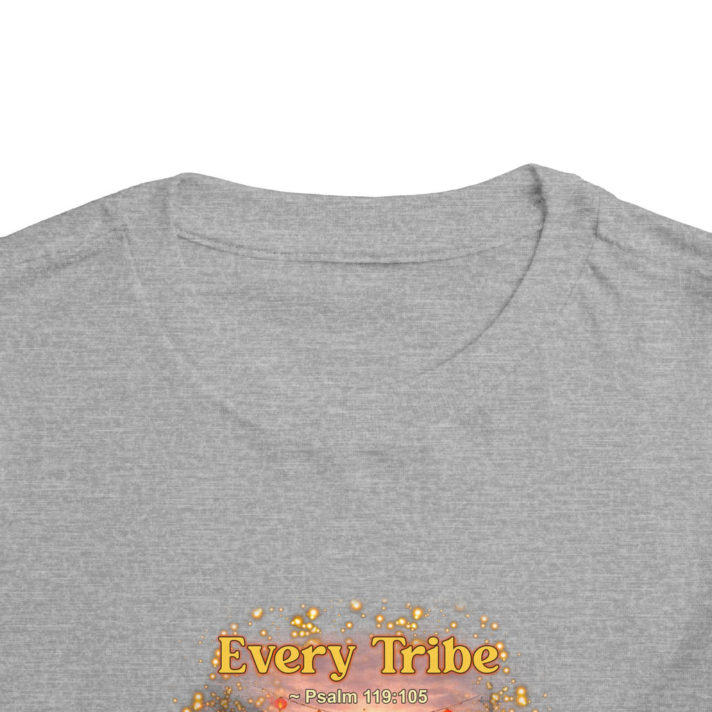 Toddler Tee — “Light Lives Here” Inspirational Christian Tee | Psalm 119:105 Faith Shirt for Kids