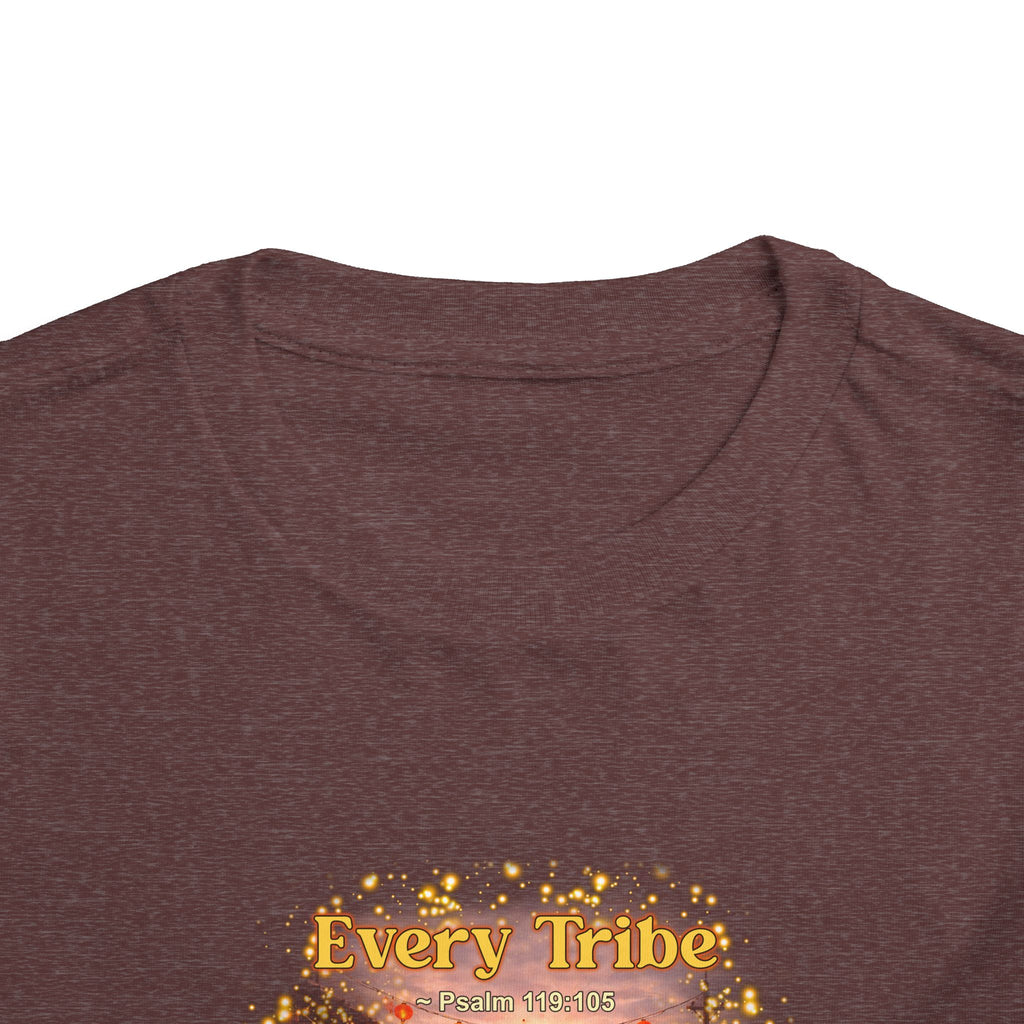 Toddler Tee — “Light Lives Here” Inspirational Christian Tee | Psalm 119:105 Faith Shirt for Kids