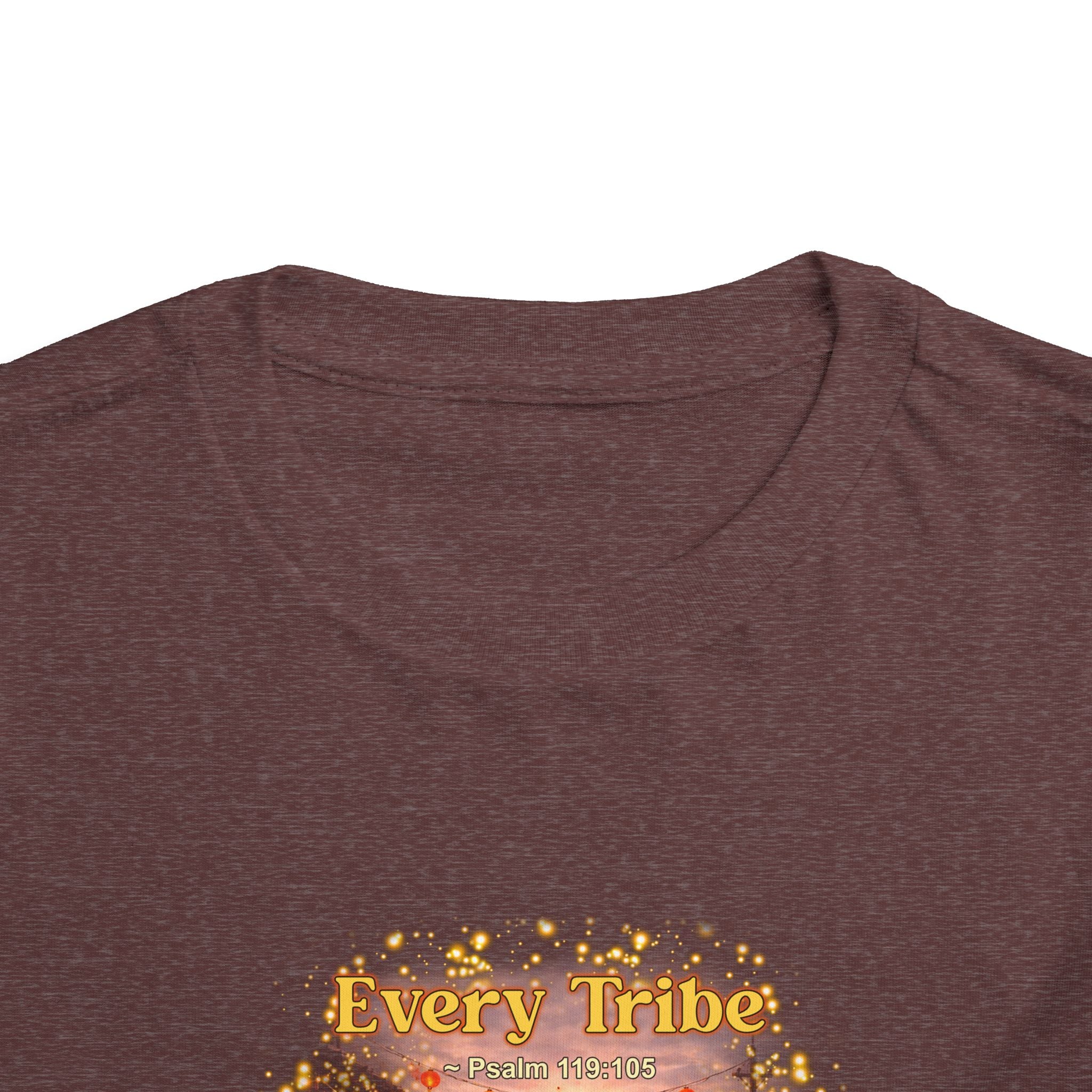 Toddler Tee — “Light Lives Here” Inspirational Christian Tee | Psalm 119:105 Faith Shirt for Kids