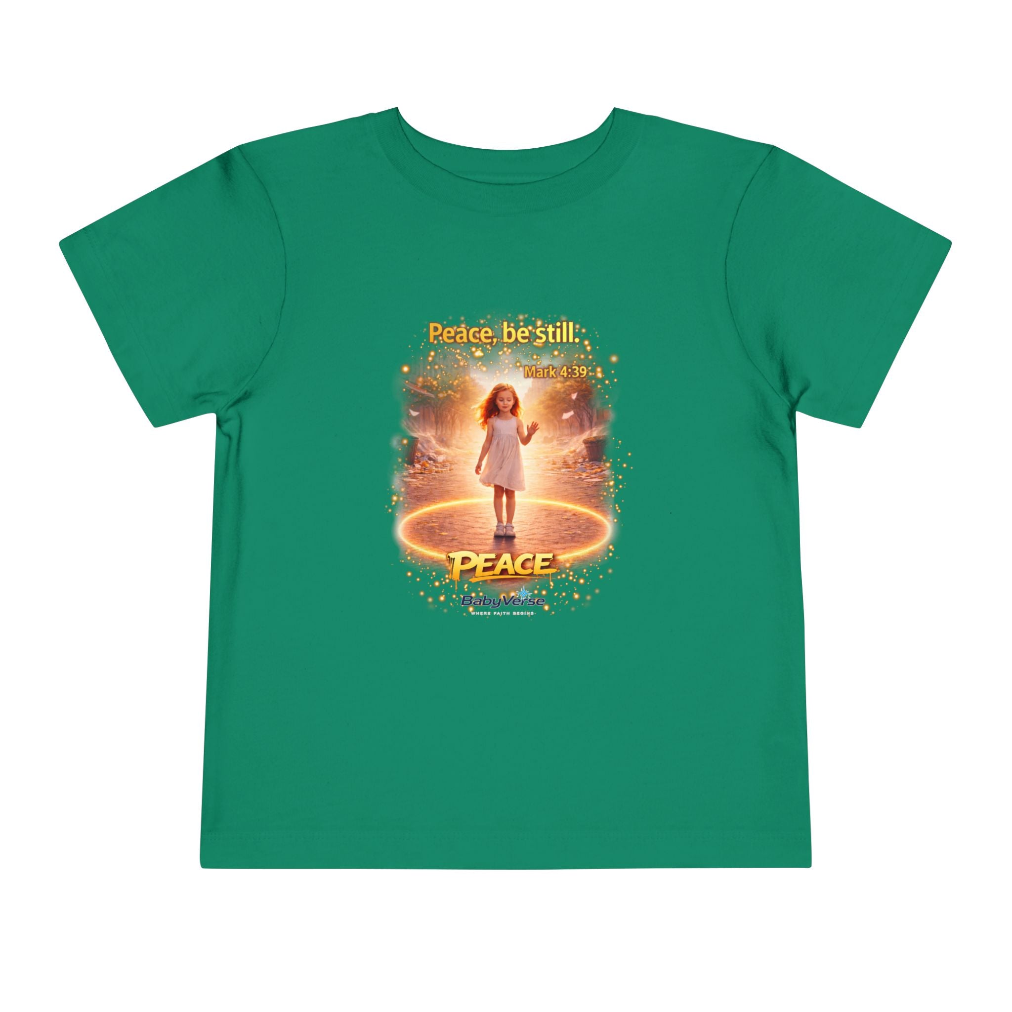 Toddler Tee — "Peace, Be Still" Inspirational Christian Tee