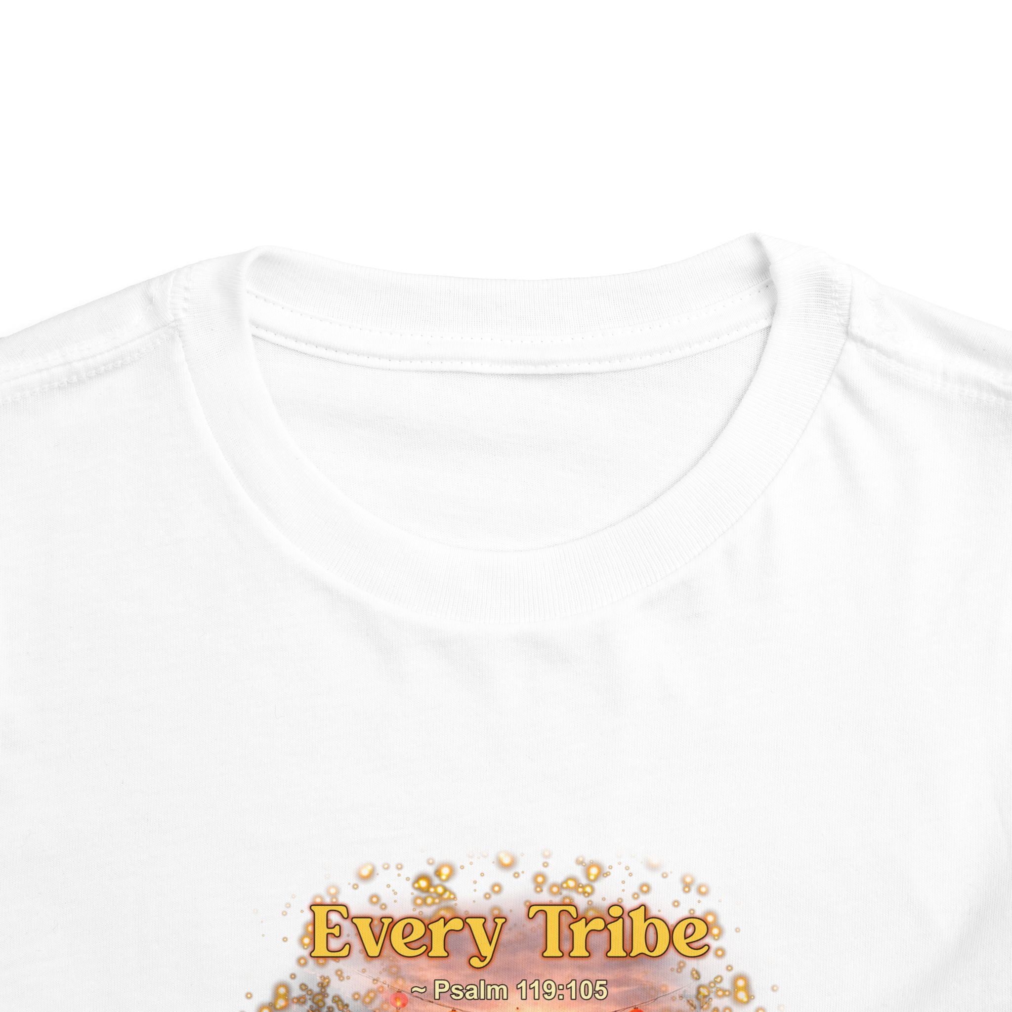 Toddler Tee — “Light Lives Here” Inspirational Christian Tee | Psalm 119:105 Faith Shirt for Kids