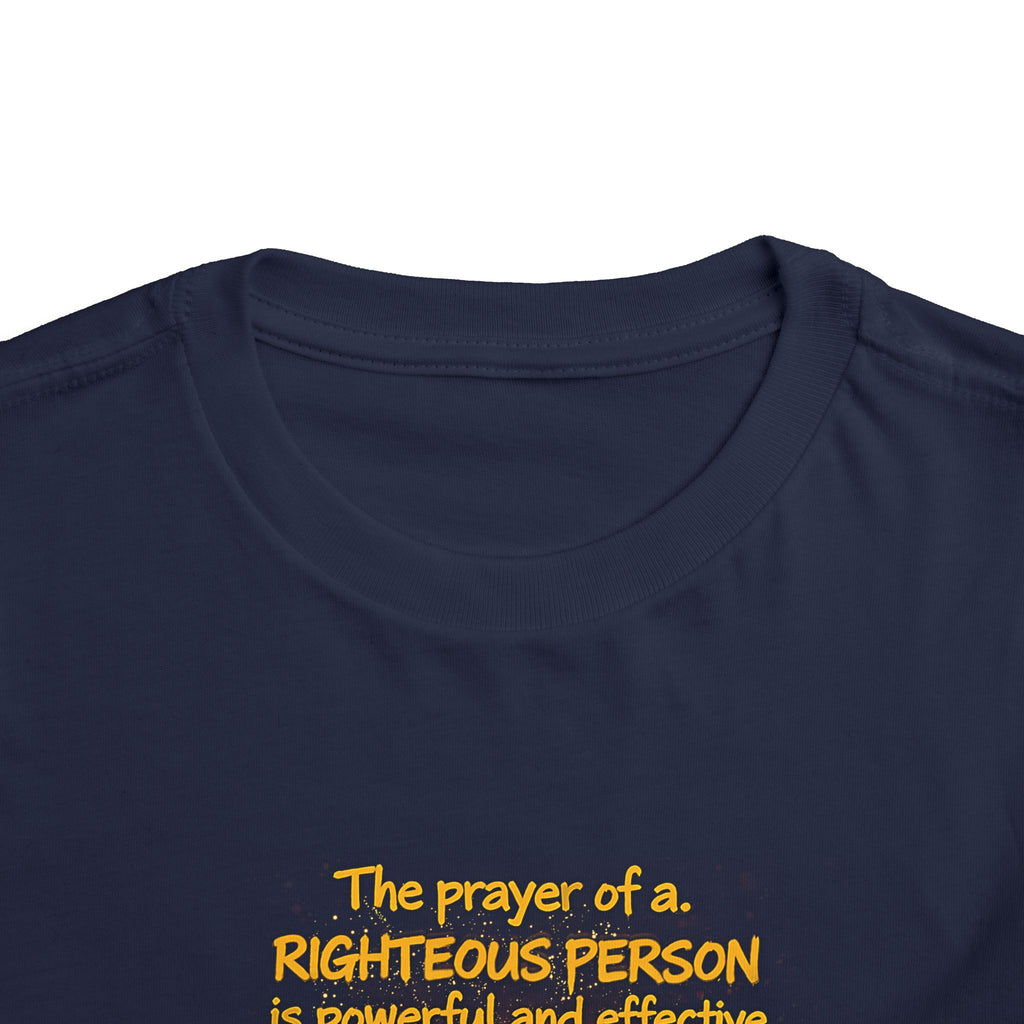 Toddler Tee — “Pray” Inspirational Christian Tee | James 5:16 Bible Verse Faith Shirt for Kids