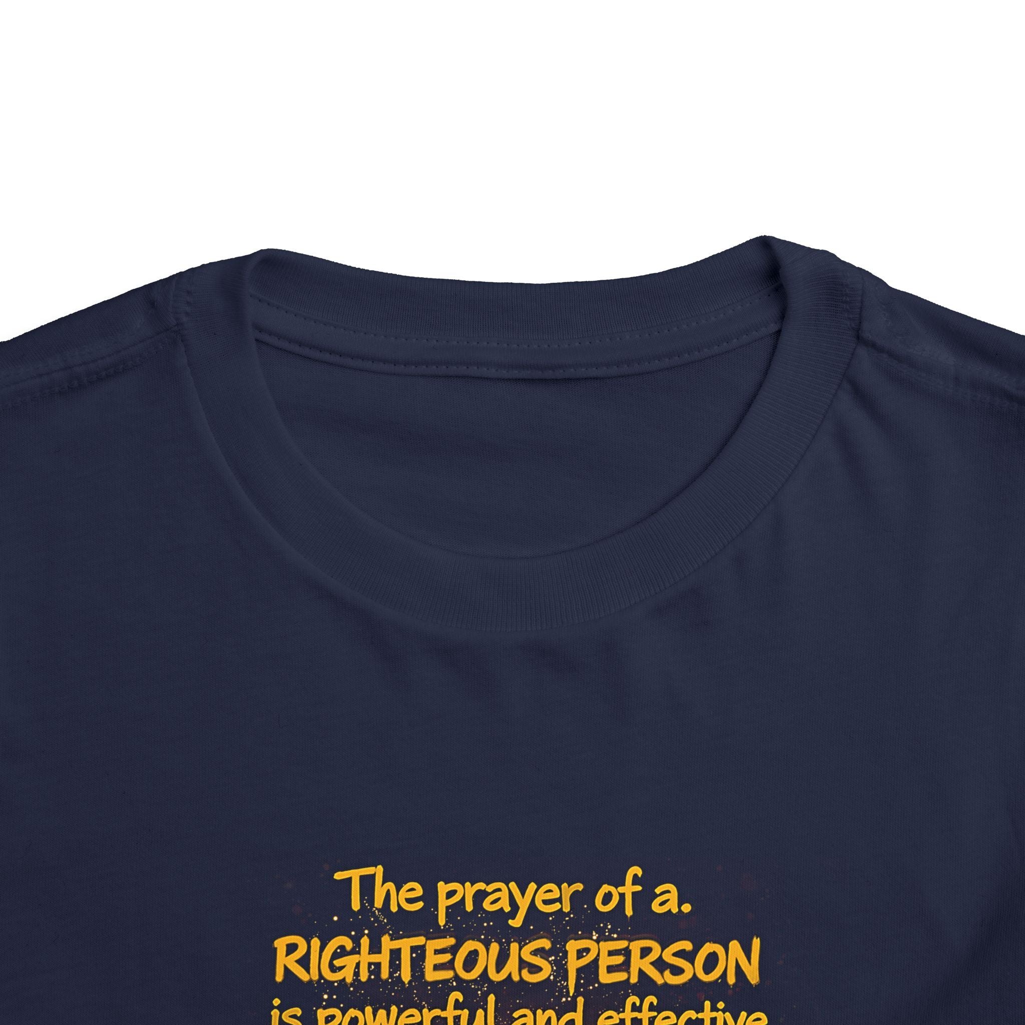 Toddler Tee — “Pray” Inspirational Christian Tee | James 5:16 Bible Verse Faith Shirt for Kids