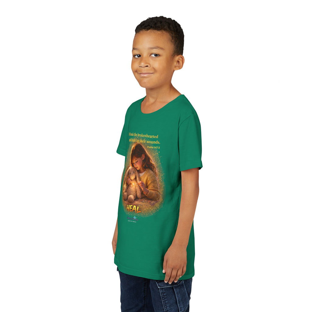 Youth Christian T-Shirt “Heal” | Psalm 148:3 Faith Based Kids Shirt | Inspirational Bible Verse Youth Tee
