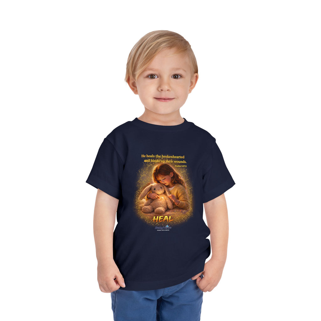 Toddler Tee — “Heal” Inspirational Christian Tee | Psalm 148:3 Bible Verse Faith Shirt for Kids