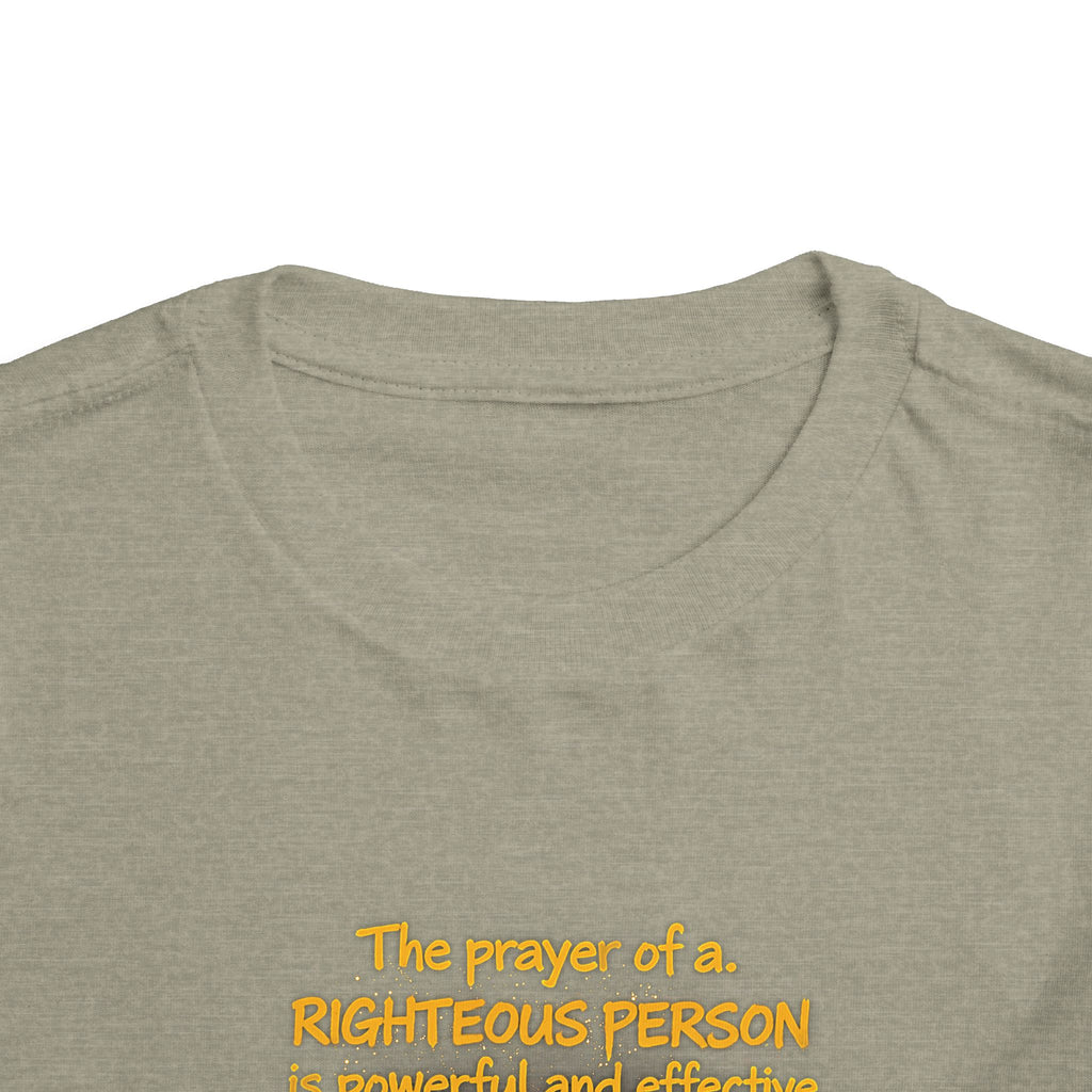 Toddler Tee — “Pray” Inspirational Christian Tee | James 5:16 Bible Verse Faith Shirt for Kids