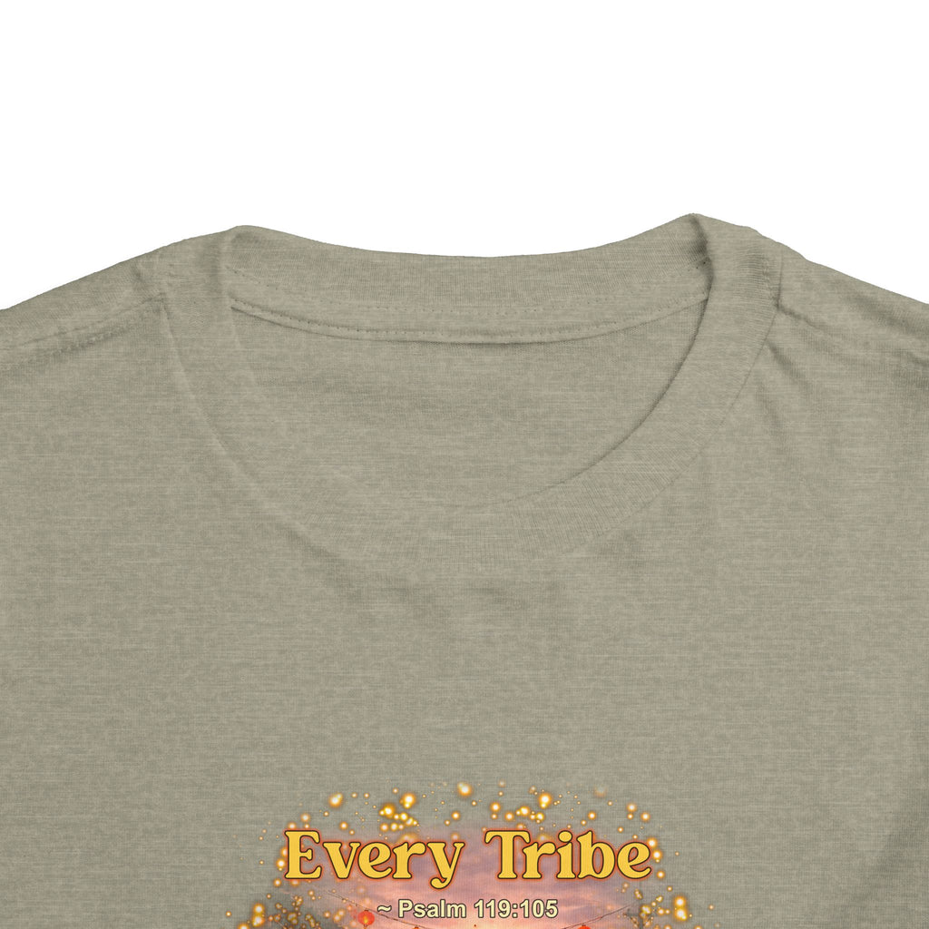 Toddler Tee — “Light Lives Here” Inspirational Christian Tee | Psalm 119:105 Faith Shirt for Kids