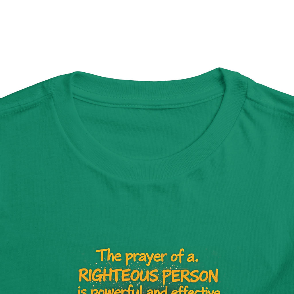 Toddler Tee — “Pray” Inspirational Christian Tee | James 5:16 Bible Verse Faith Shirt for Kids
