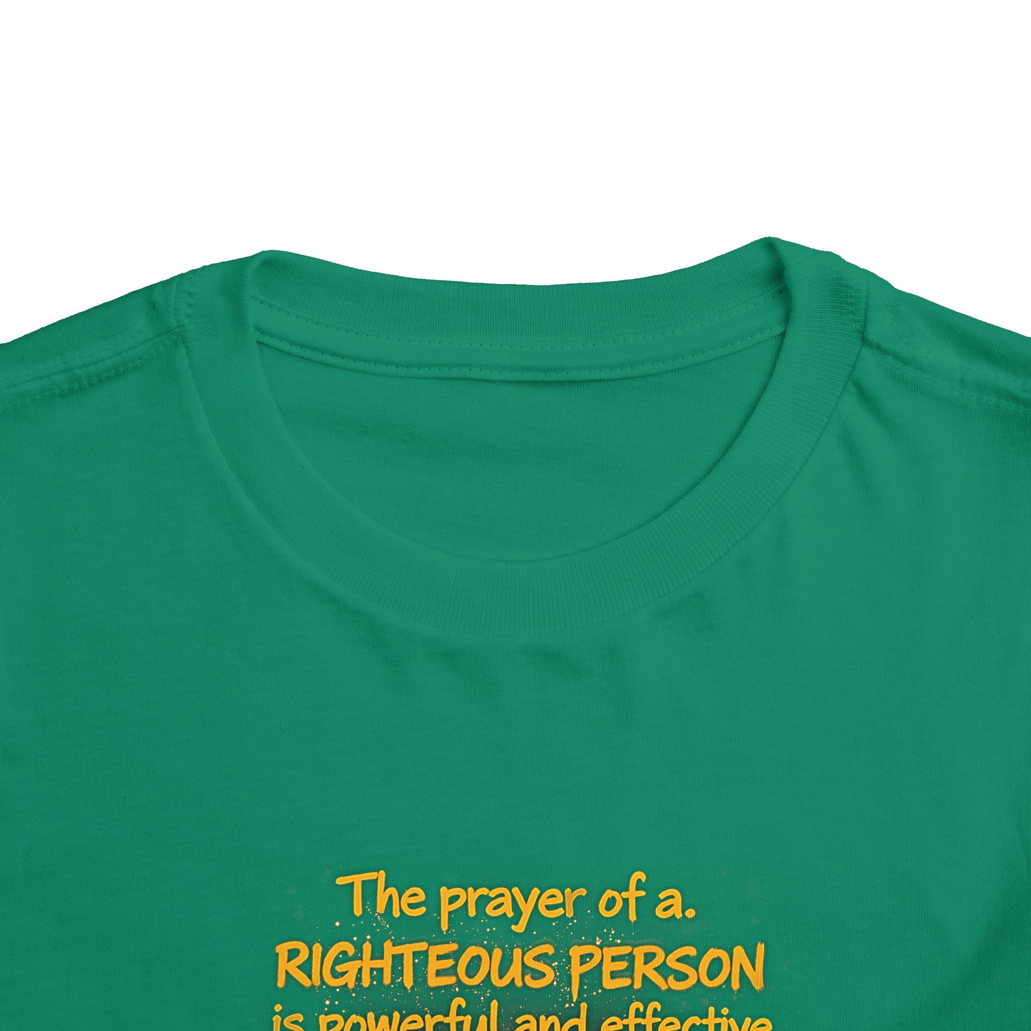 Toddler Tee — “Pray” Inspirational Christian Tee | James 5:16 Bible Verse Faith Shirt for Kids