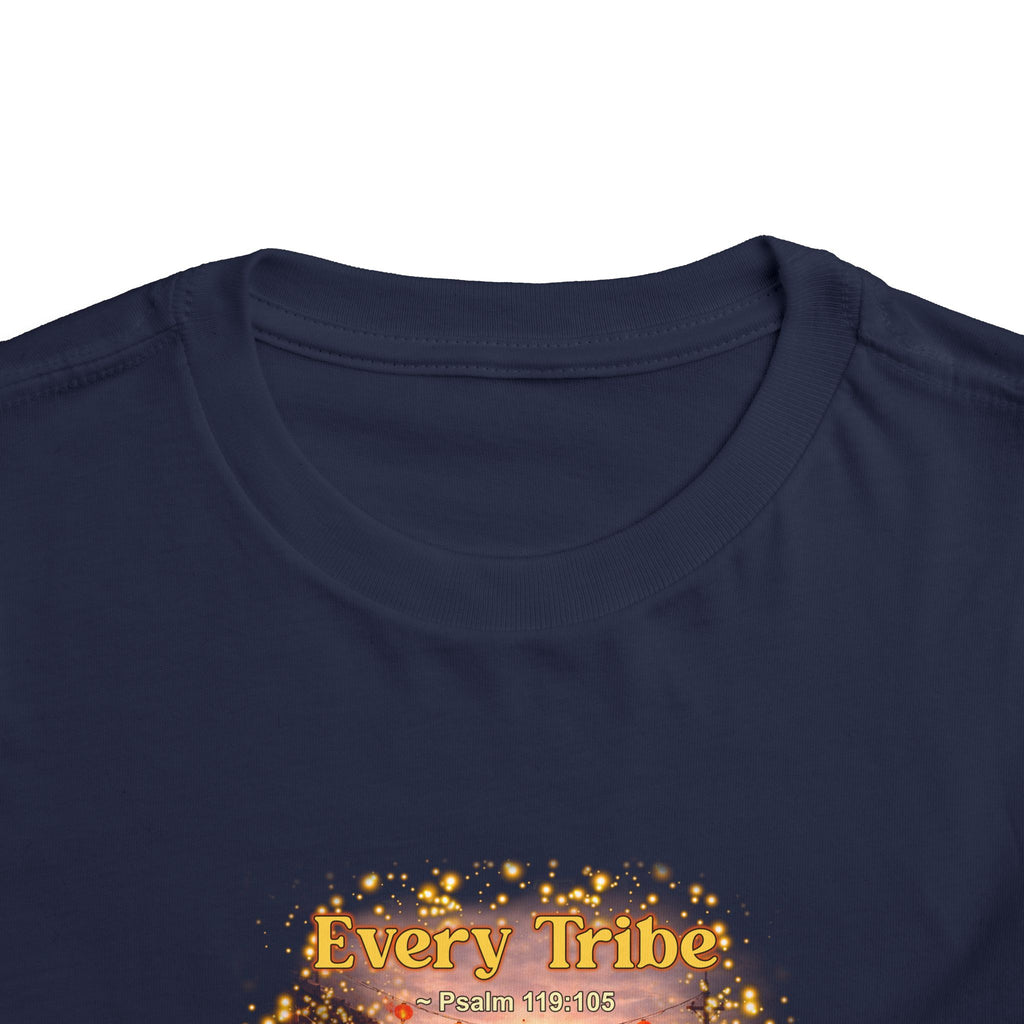 Toddler Tee — “Light Lives Here” Inspirational Christian Tee | Psalm 119:105 Faith Shirt for Kids