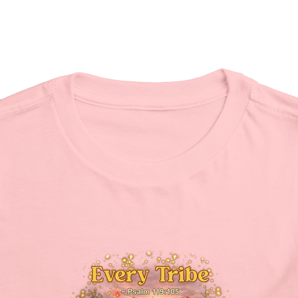 Toddler Tee — “Light Lives Here” Inspirational Christian Tee | Psalm 119:105 Faith Shirt for Kids