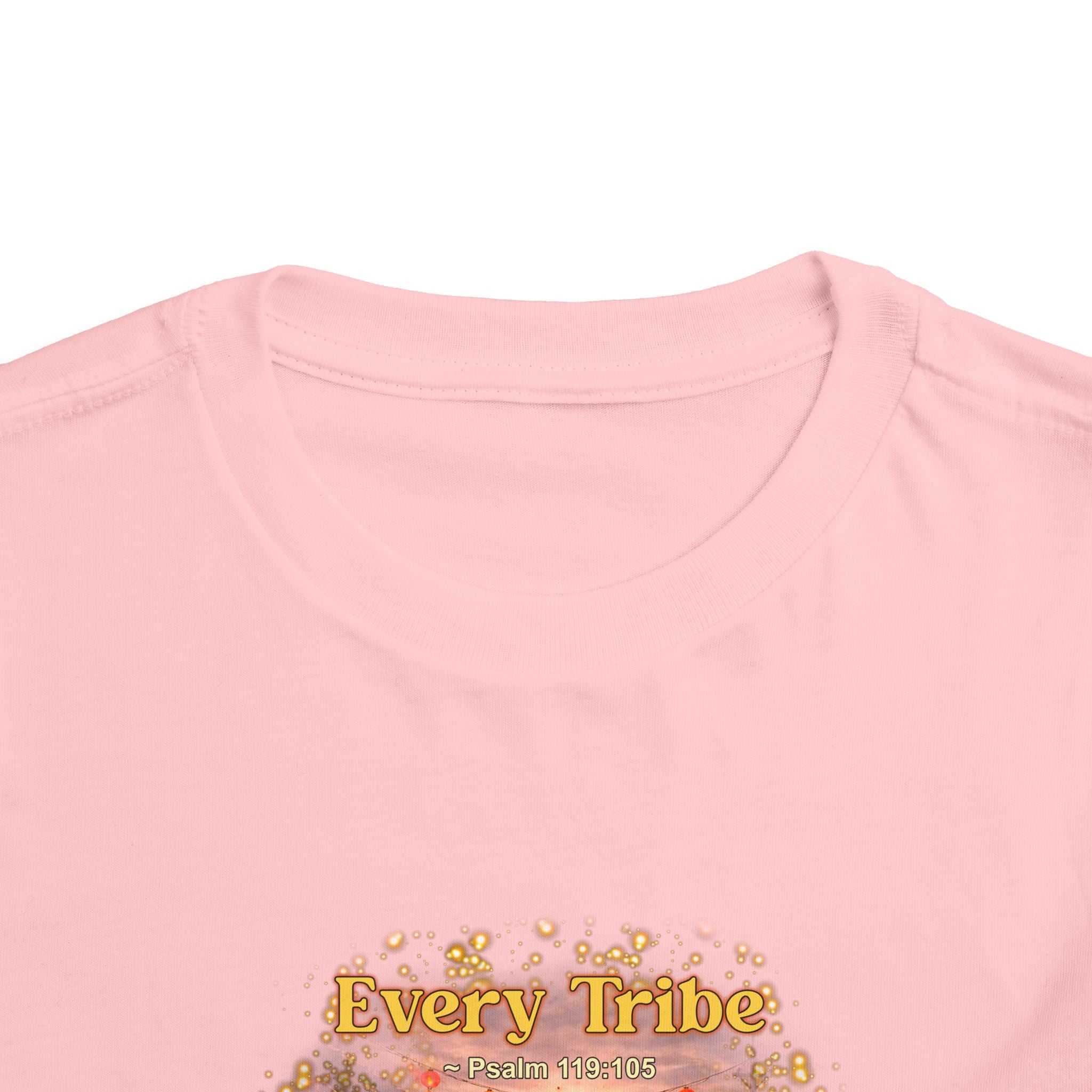 Toddler Tee — “Light Lives Here” Inspirational Christian Tee | Psalm 119:105 Faith Shirt for Kids