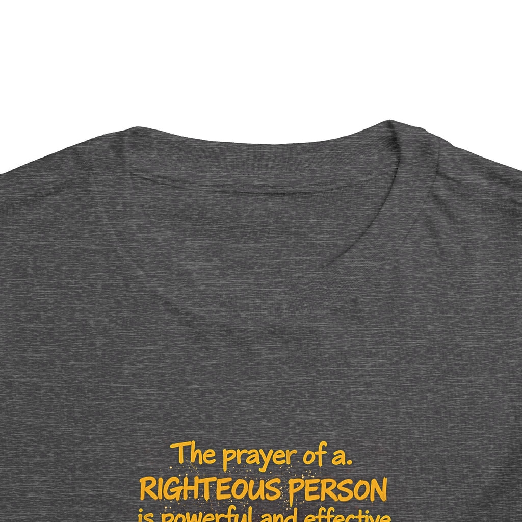 Toddler Tee — “Pray” Inspirational Christian Tee | James 5:16 Bible Verse Faith Shirt for Kids