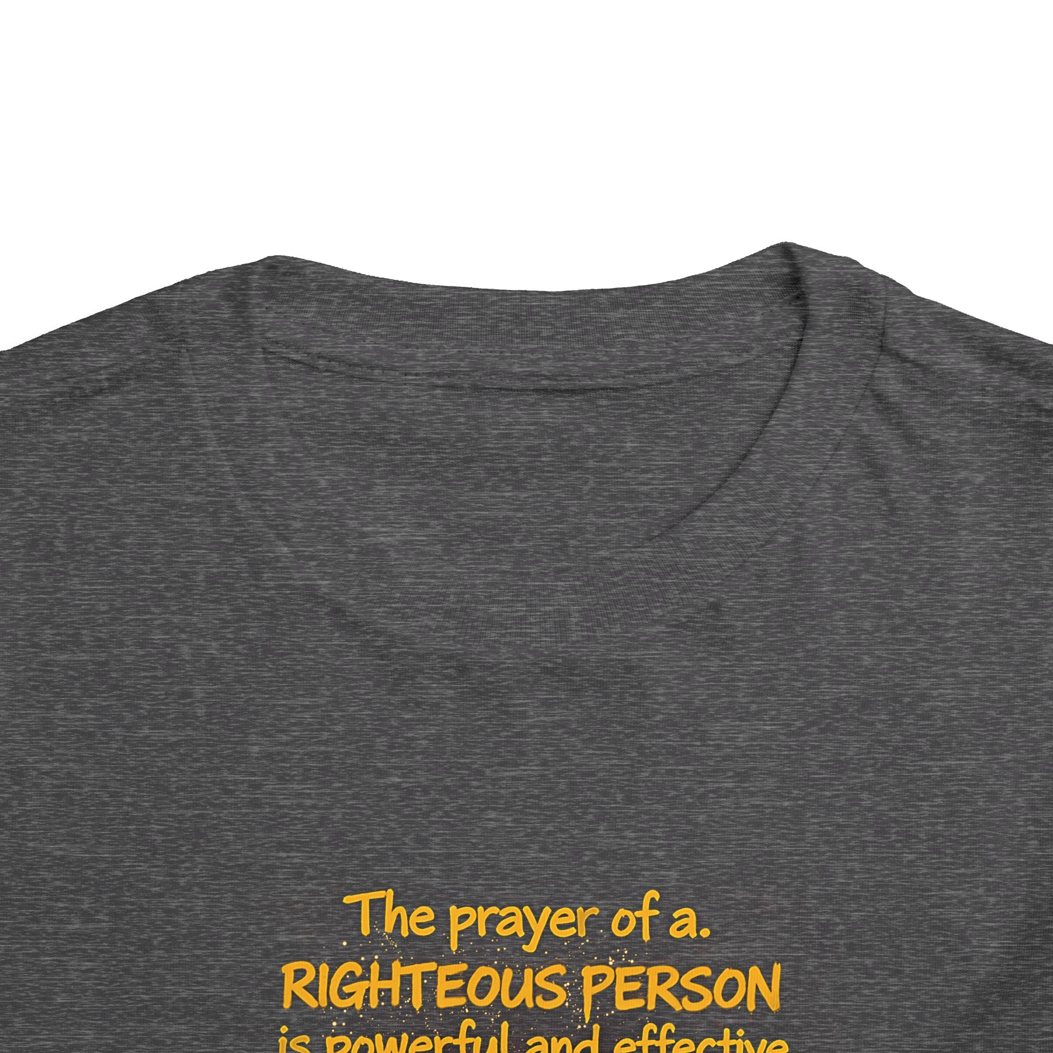 Toddler Tee — “Pray” Inspirational Christian Tee | James 5:16 Bible Verse Faith Shirt for Kids