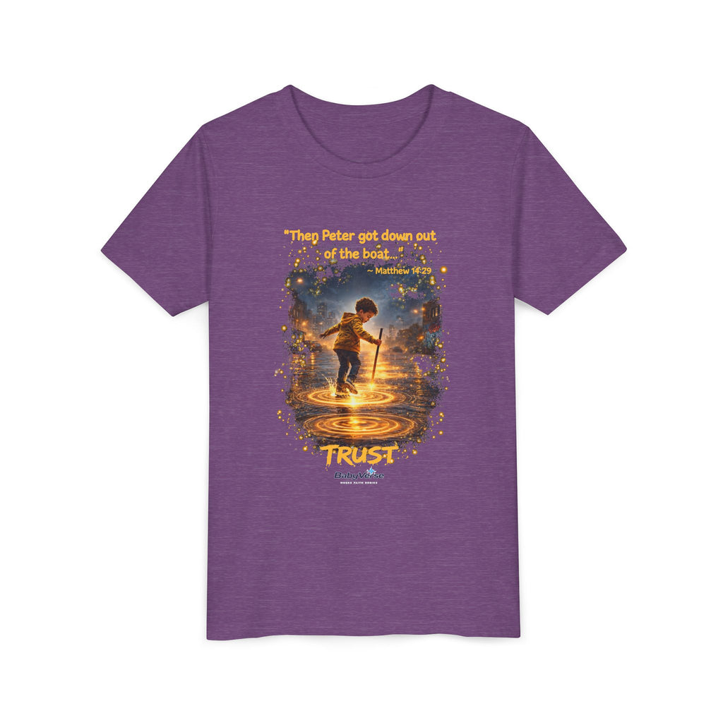 Youth Christian T-Shirt “Trust” | Matthew 14:29 Faith Kids Shirt | Inspirational Youth Tee