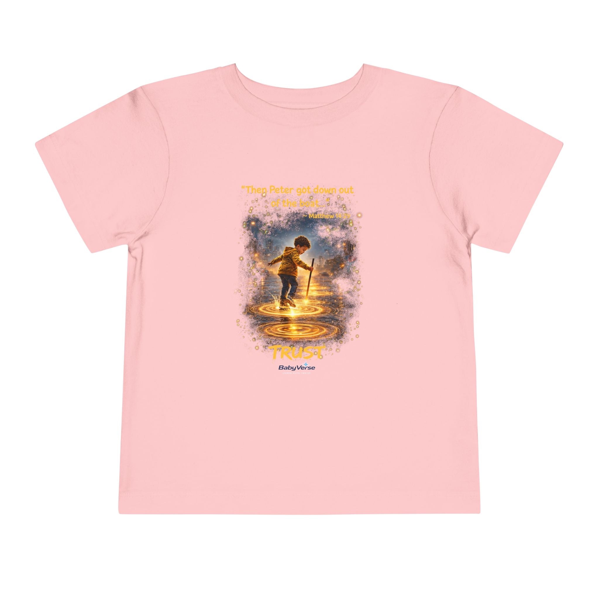 Toddler Tee — “Trust” Inspirational Christian Tee | Matthew 14:29 Faith Shirt for Kids