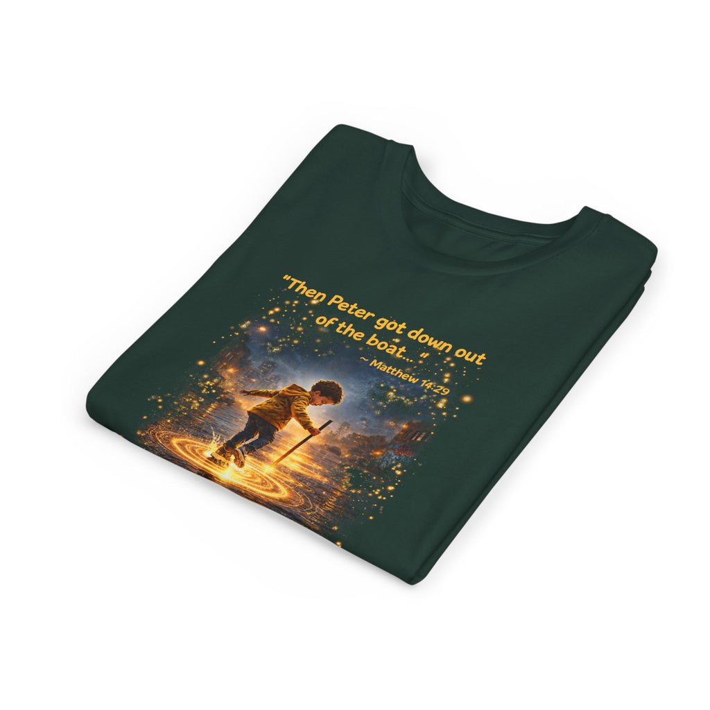Youth Christian T-Shirt “Trust” | Matthew 14:29 Faith Kids Shirt | Inspirational Youth Tee