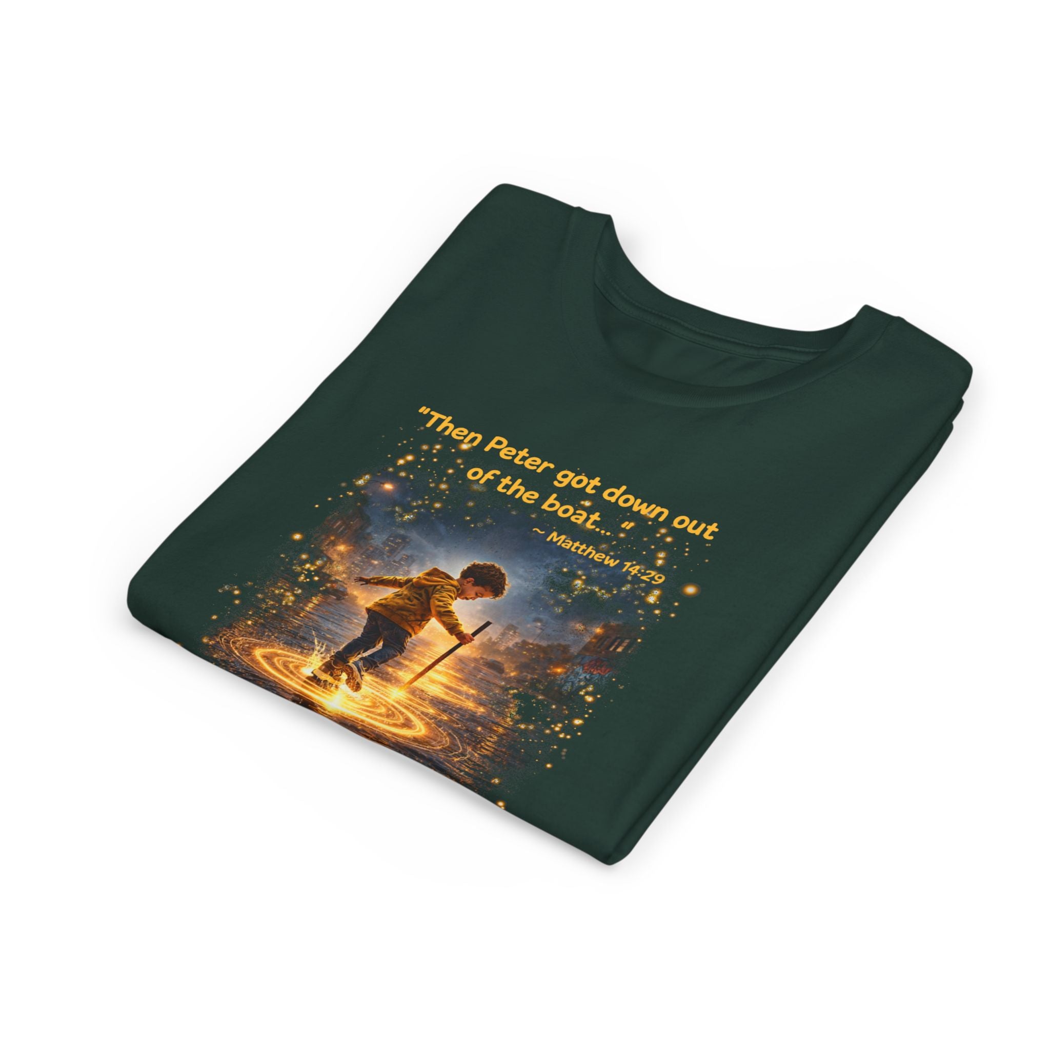 Youth Christian T-Shirt “Trust” | Matthew 14:29 Faith Kids Shirt | Inspirational Youth Tee