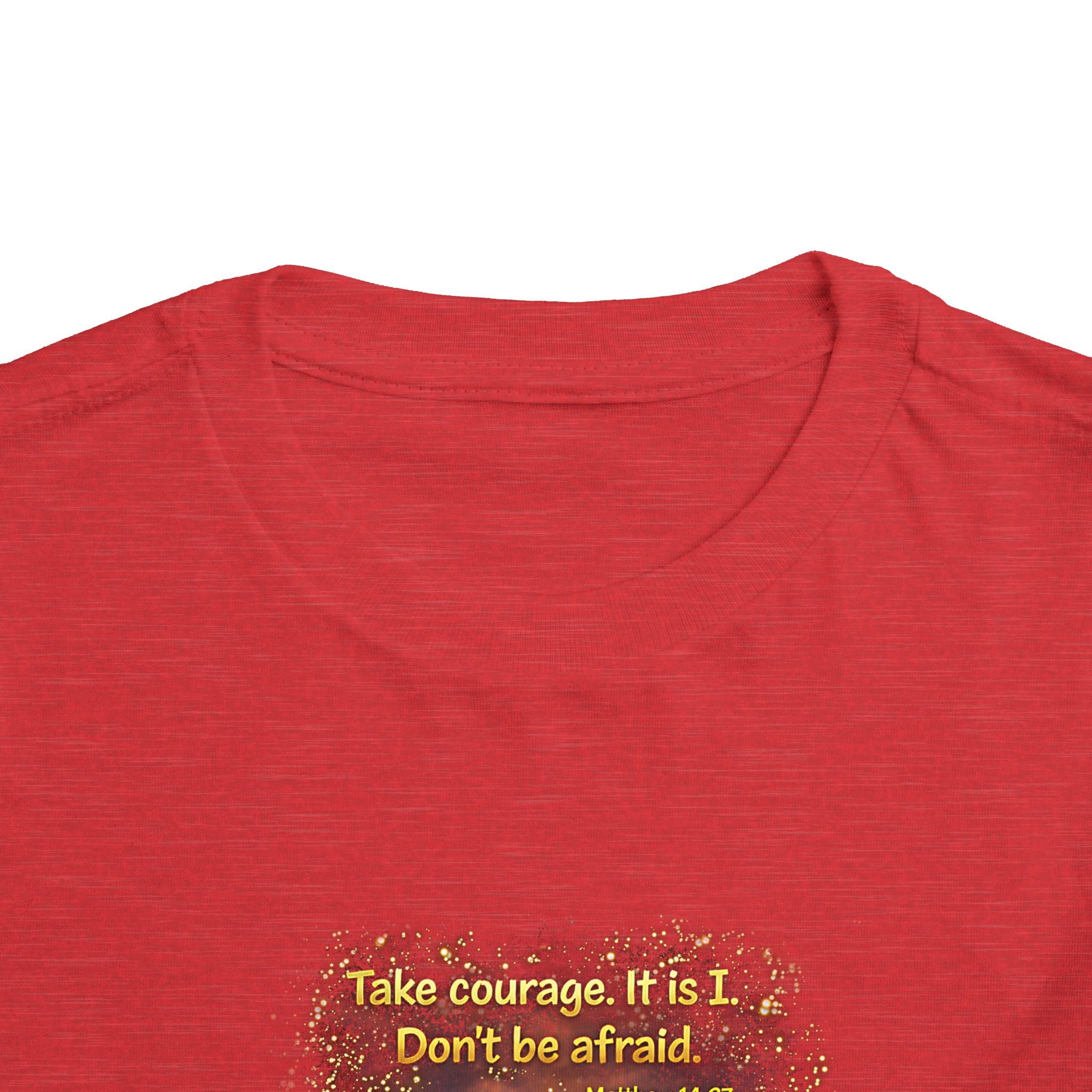 Toddler Tee — “Step in Faith” Inspirational Christian Tee | Matthew 14:27 Bible Verse Faith Shirt for Kids