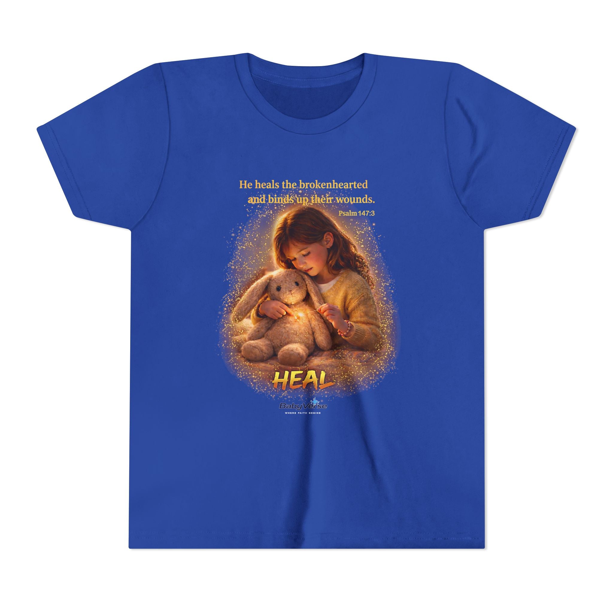Youth Christian T-Shirt “Heal” | Psalm 148:3 Faith Based Kids Shirt | Inspirational Bible Verse Youth Tee