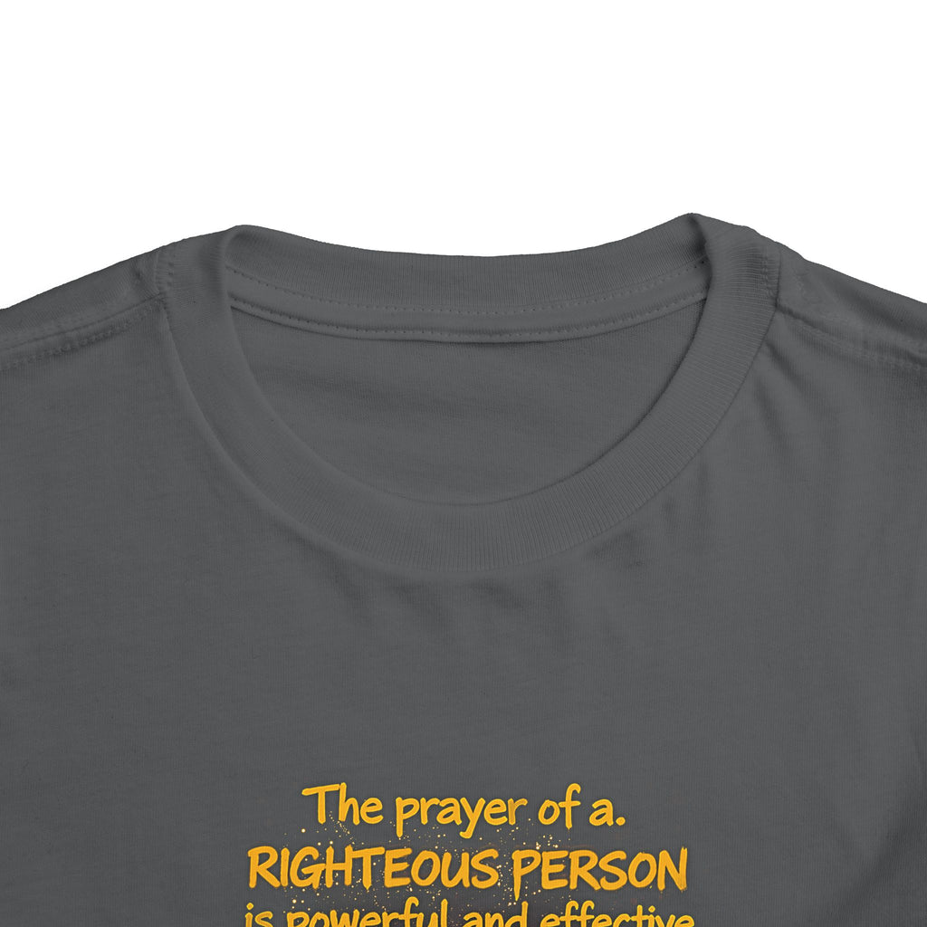 Toddler Tee — “Pray” Inspirational Christian Tee | James 5:16 Bible Verse Faith Shirt for Kids
