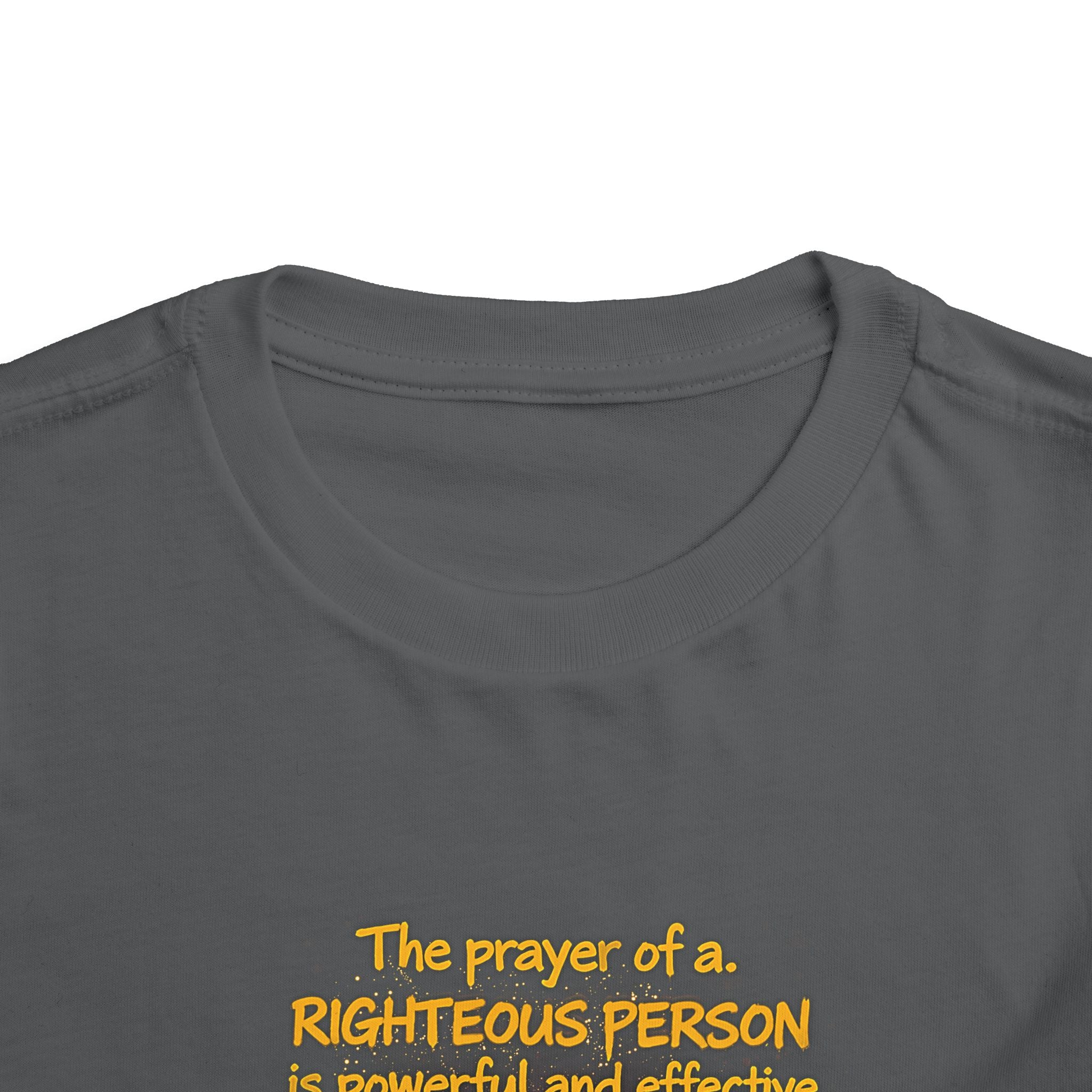 Toddler Tee — “Pray” Inspirational Christian Tee | James 5:16 Bible Verse Faith Shirt for Kids