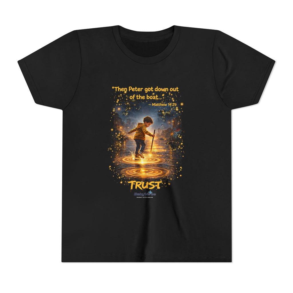 Youth Christian T-Shirt “Trust” | Matthew 14:29 Faith Kids Shirt | Inspirational Youth Tee
