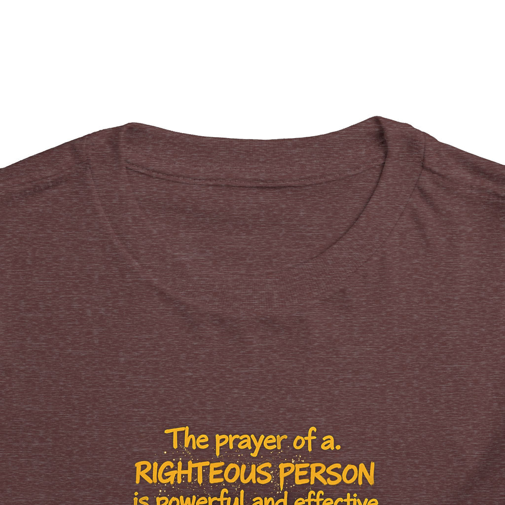 Toddler Tee — “Pray” Inspirational Christian Tee | James 5:16 Bible Verse Faith Shirt for Kids