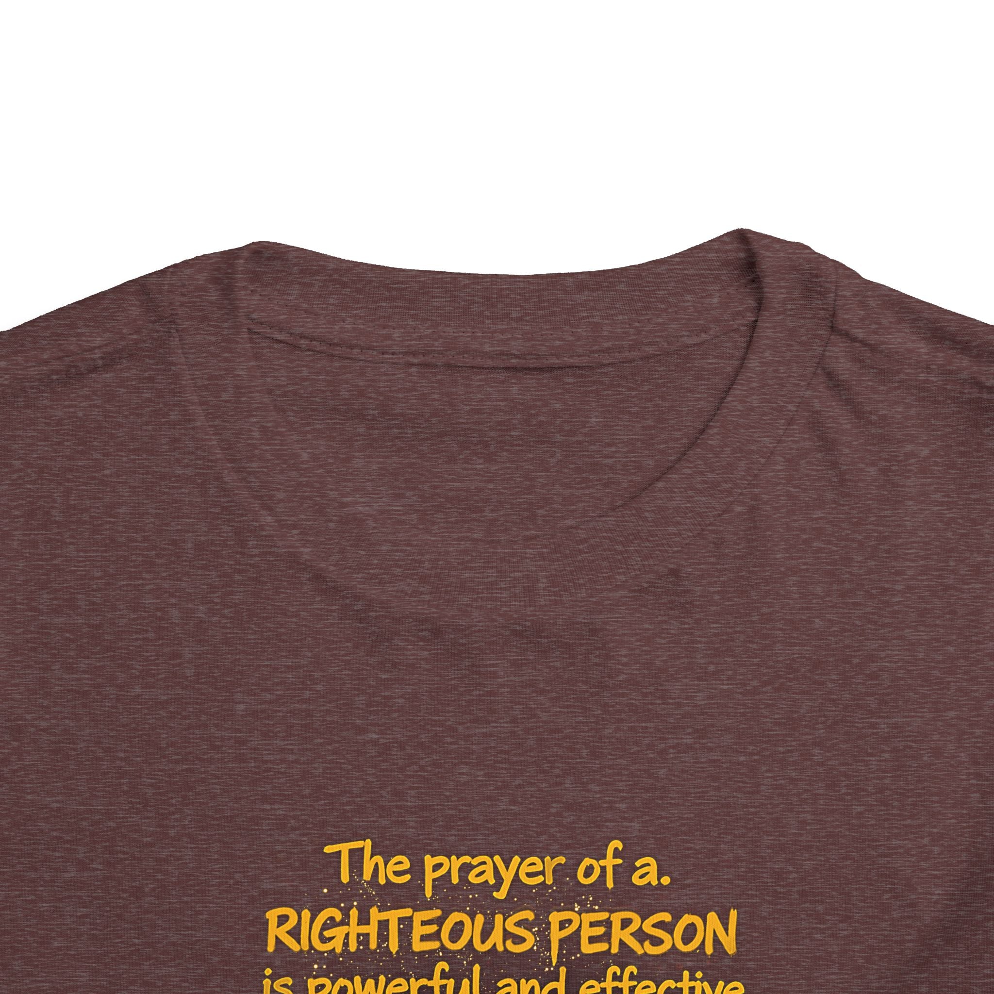 Toddler Tee — “Pray” Inspirational Christian Tee | James 5:16 Bible Verse Faith Shirt for Kids