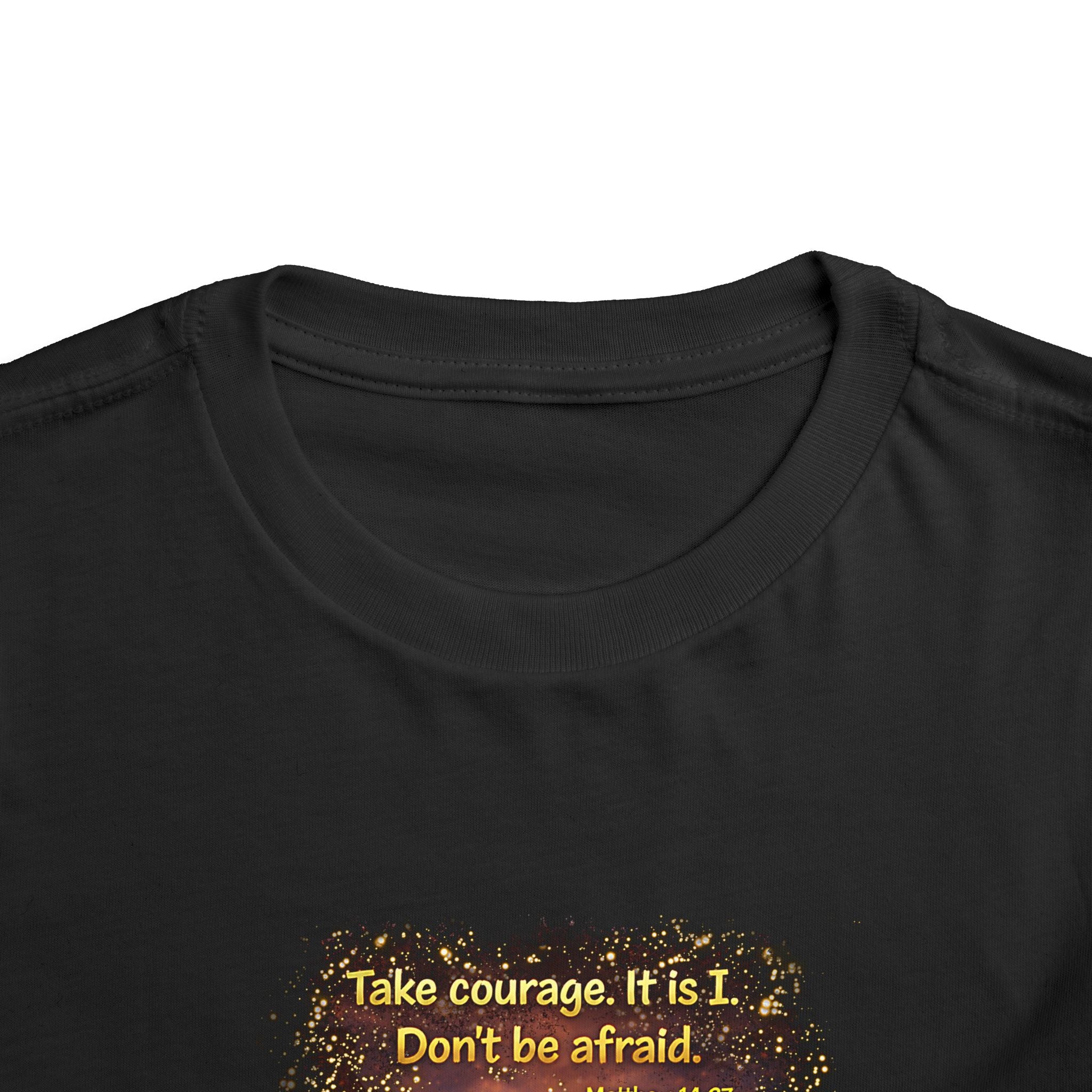 Toddler Tee — “Step in Faith” Inspirational Christian Tee | Matthew 14:27 Bible Verse Faith Shirt for Kids