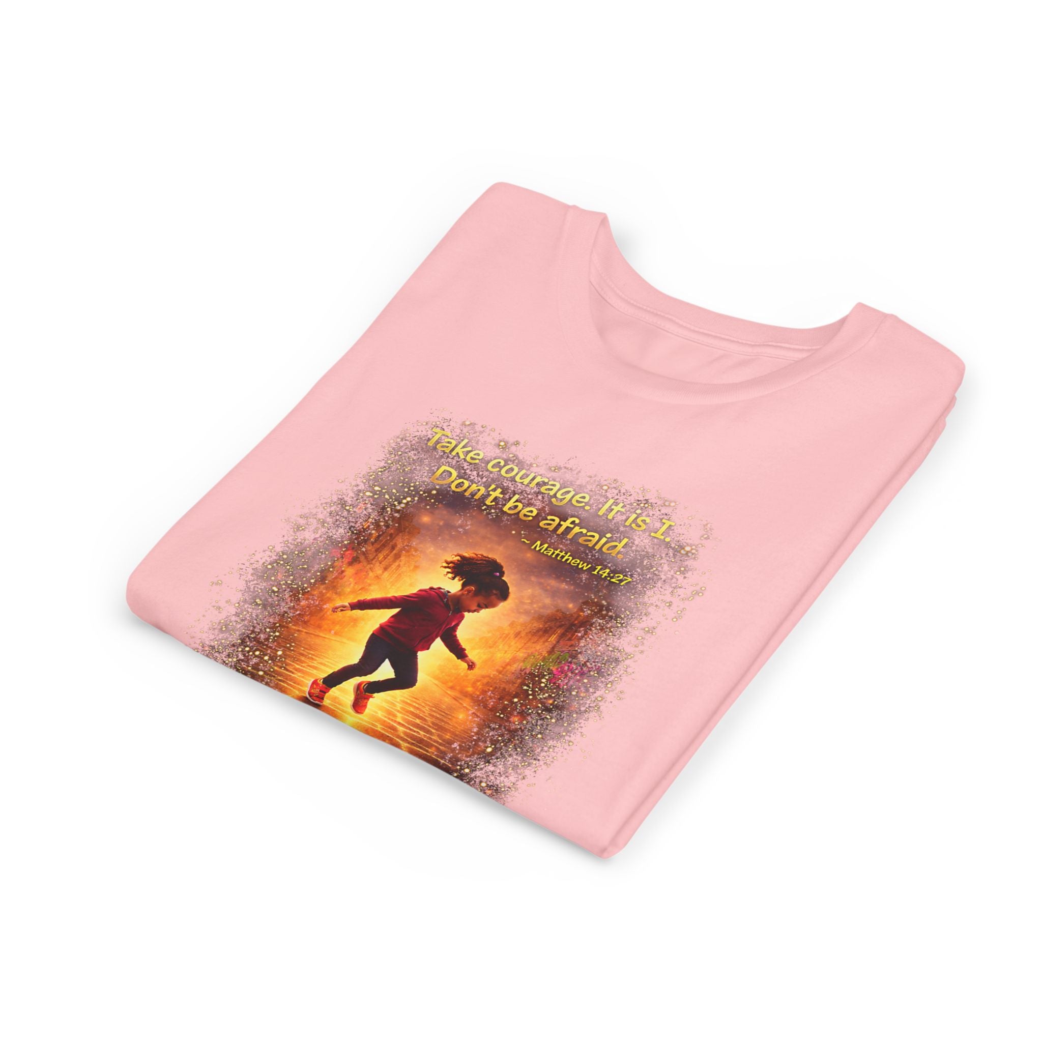 Youth Christian T-Shirt “Step in Faith” | Matthew 14:27 Kids Faith Shirt | Inspirational Bible Verse Youth Tee