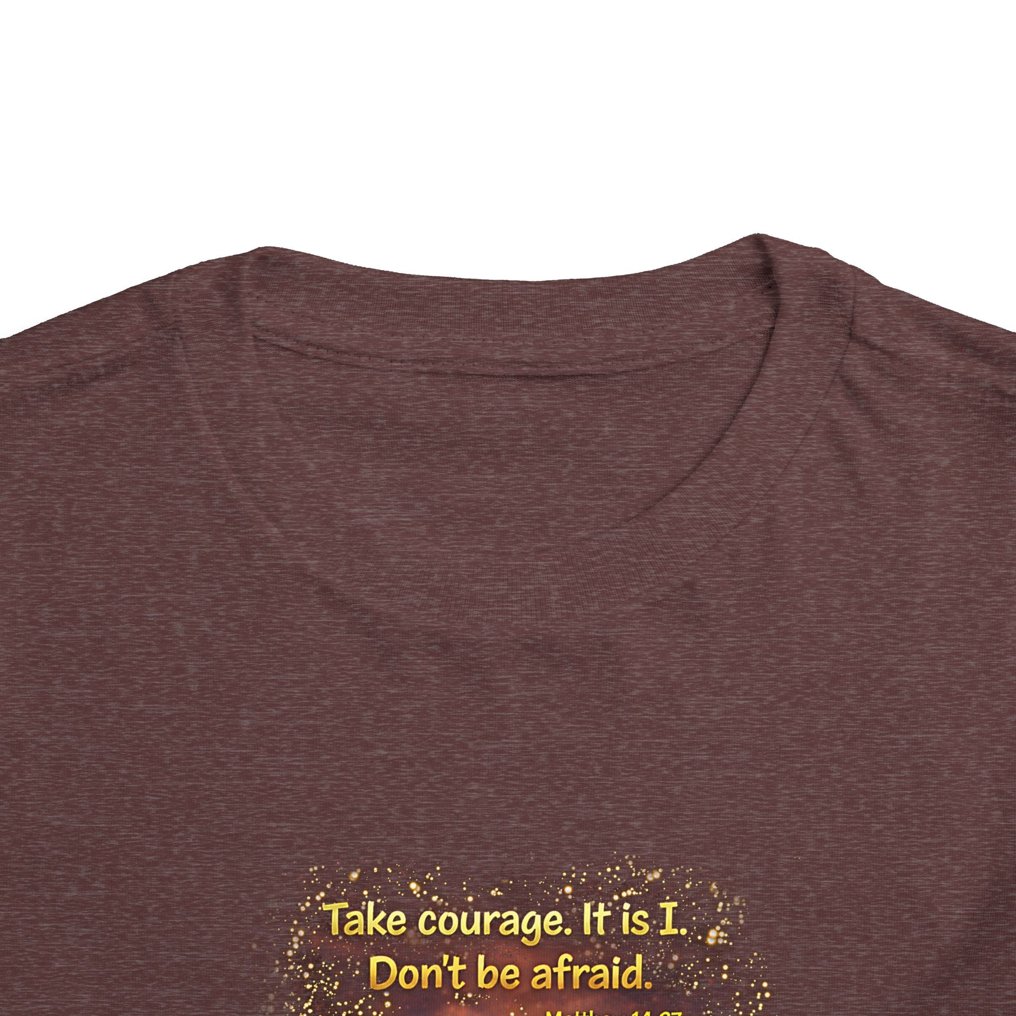 Toddler Tee — “Step in Faith” Inspirational Christian Tee | Matthew 14:27 Bible Verse Faith Shirt for Kids