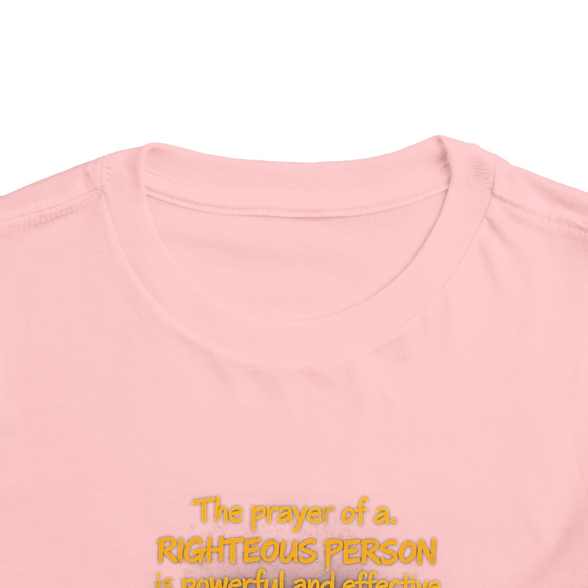Toddler Tee — “Pray” Inspirational Christian Tee | James 5:16 Bible Verse Faith Shirt for Kids