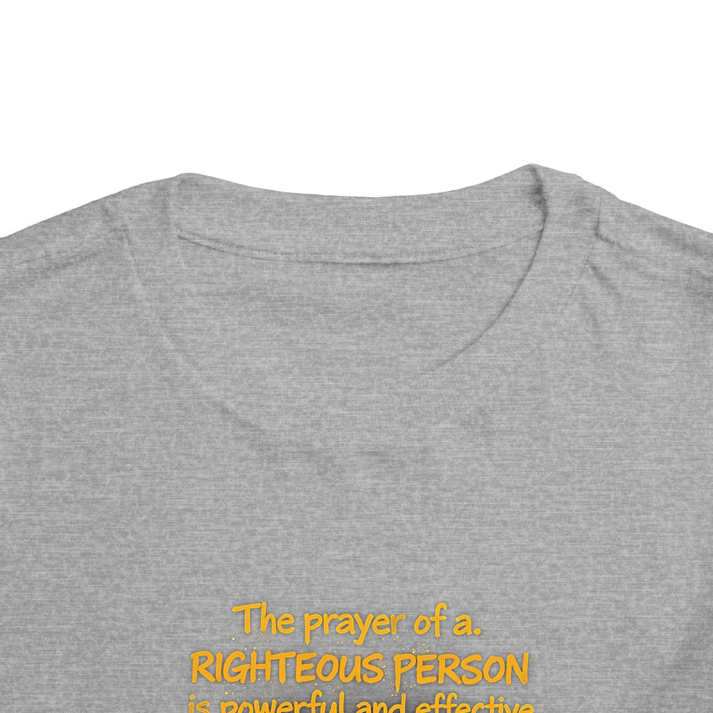 Toddler Tee — “Pray” Inspirational Christian Tee | James 5:16 Bible Verse Faith Shirt for Kids