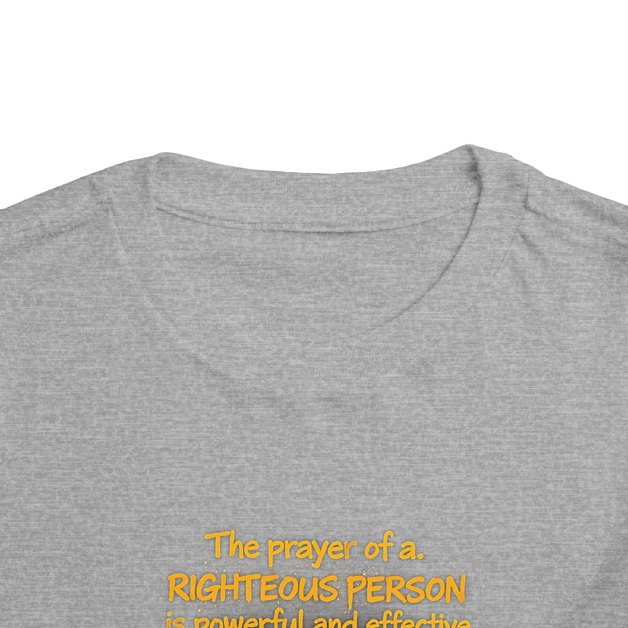 Toddler Tee — “Pray” Inspirational Christian Tee | James 5:16 Bible Verse Faith Shirt for Kids