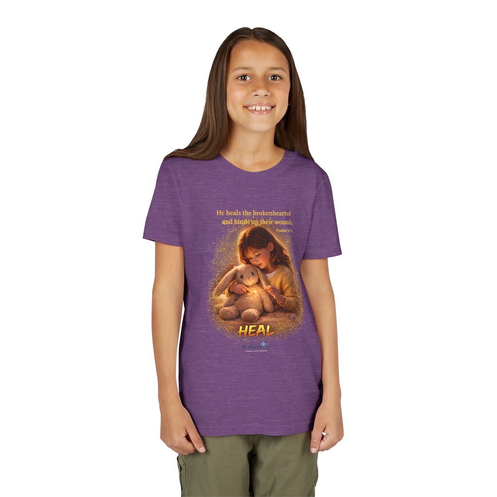 Youth Christian T-Shirt “Heal” | Psalm 148:3 Faith Based Kids Shirt | Inspirational Bible Verse Youth Tee