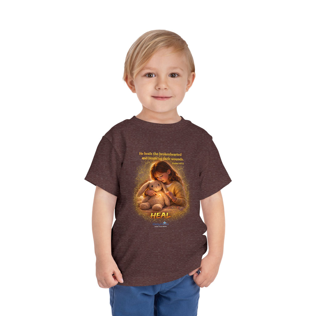 Toddler Tee — “Heal” Inspirational Christian Tee | Psalm 148:3 Bible Verse Faith Shirt for Kids