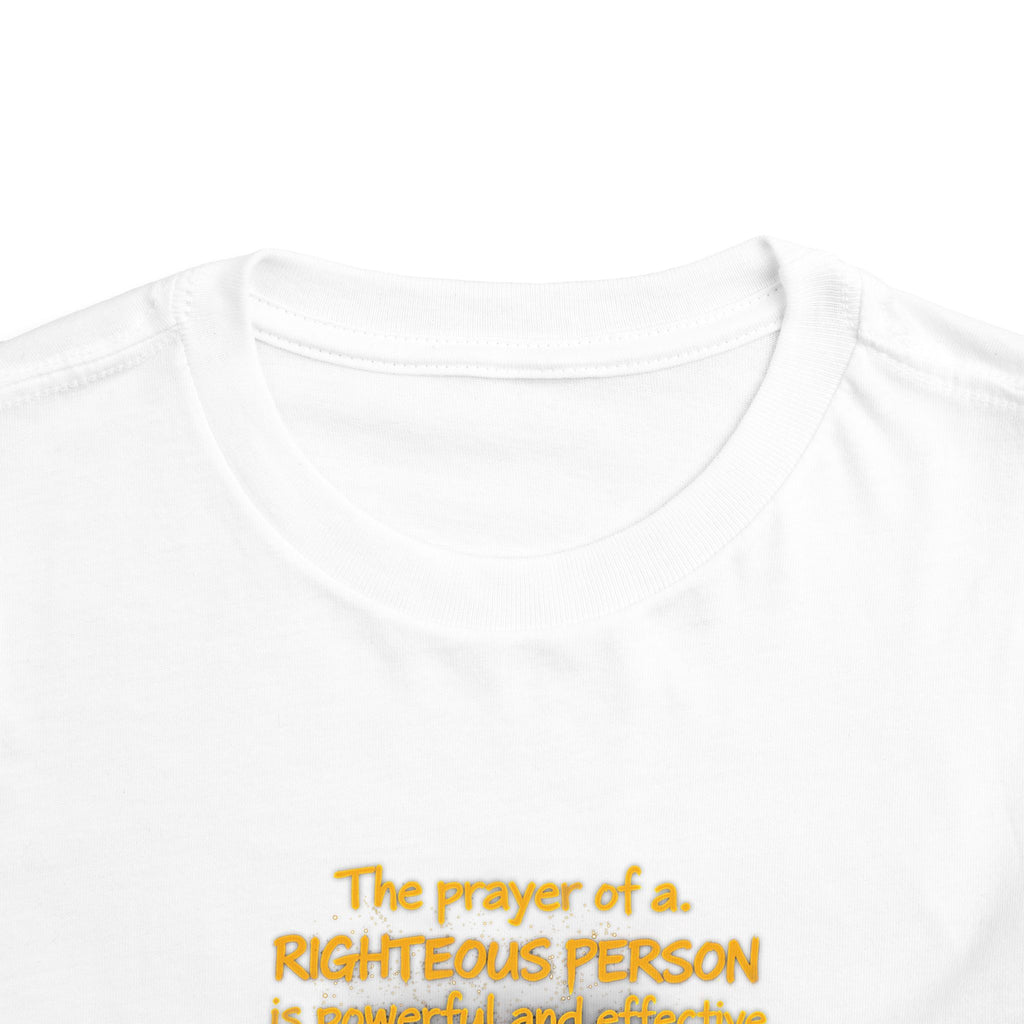 Toddler Tee — “Pray” Inspirational Christian Tee | James 5:16 Bible Verse Faith Shirt for Kids
