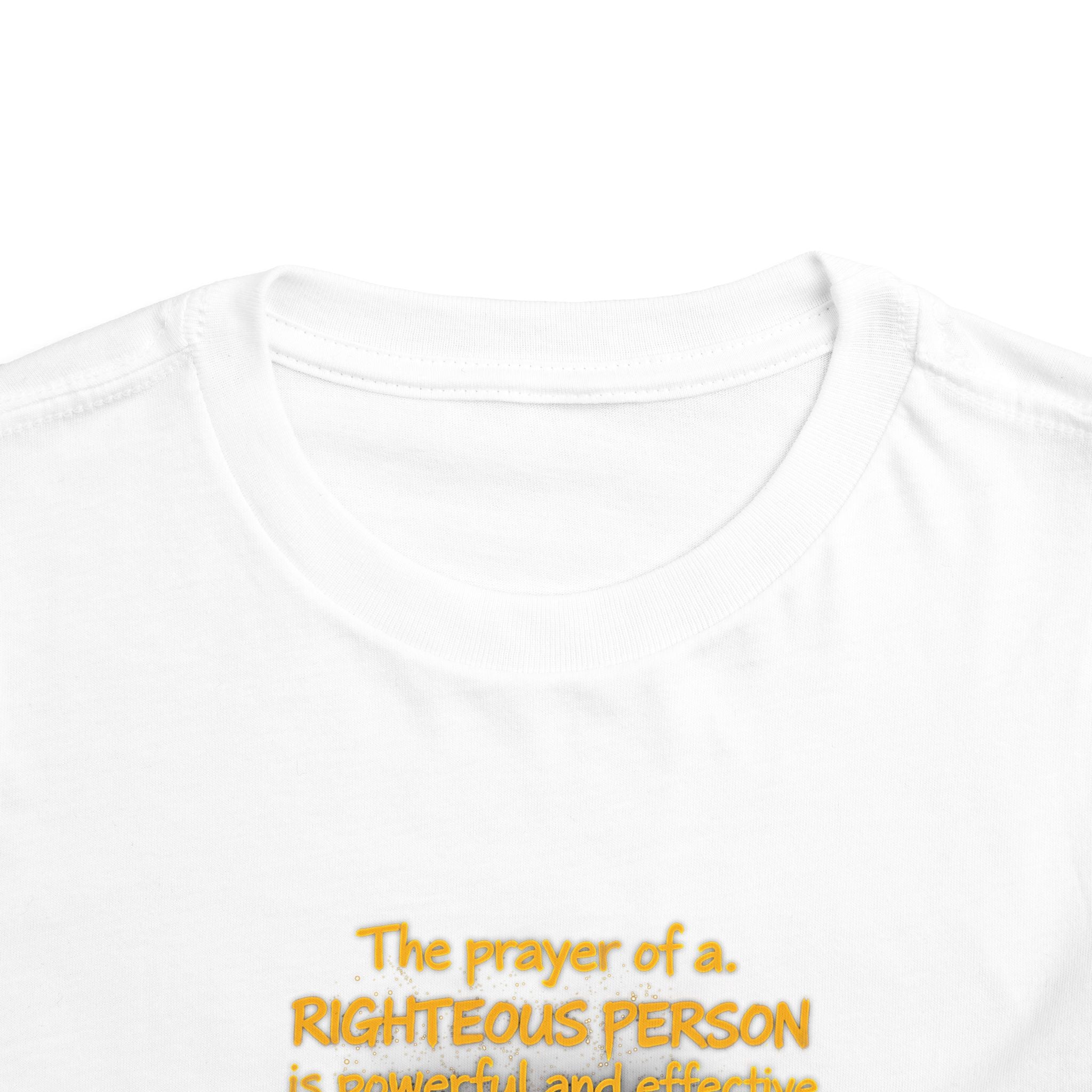 Toddler Tee — “Pray” Inspirational Christian Tee | James 5:16 Bible Verse Faith Shirt for Kids