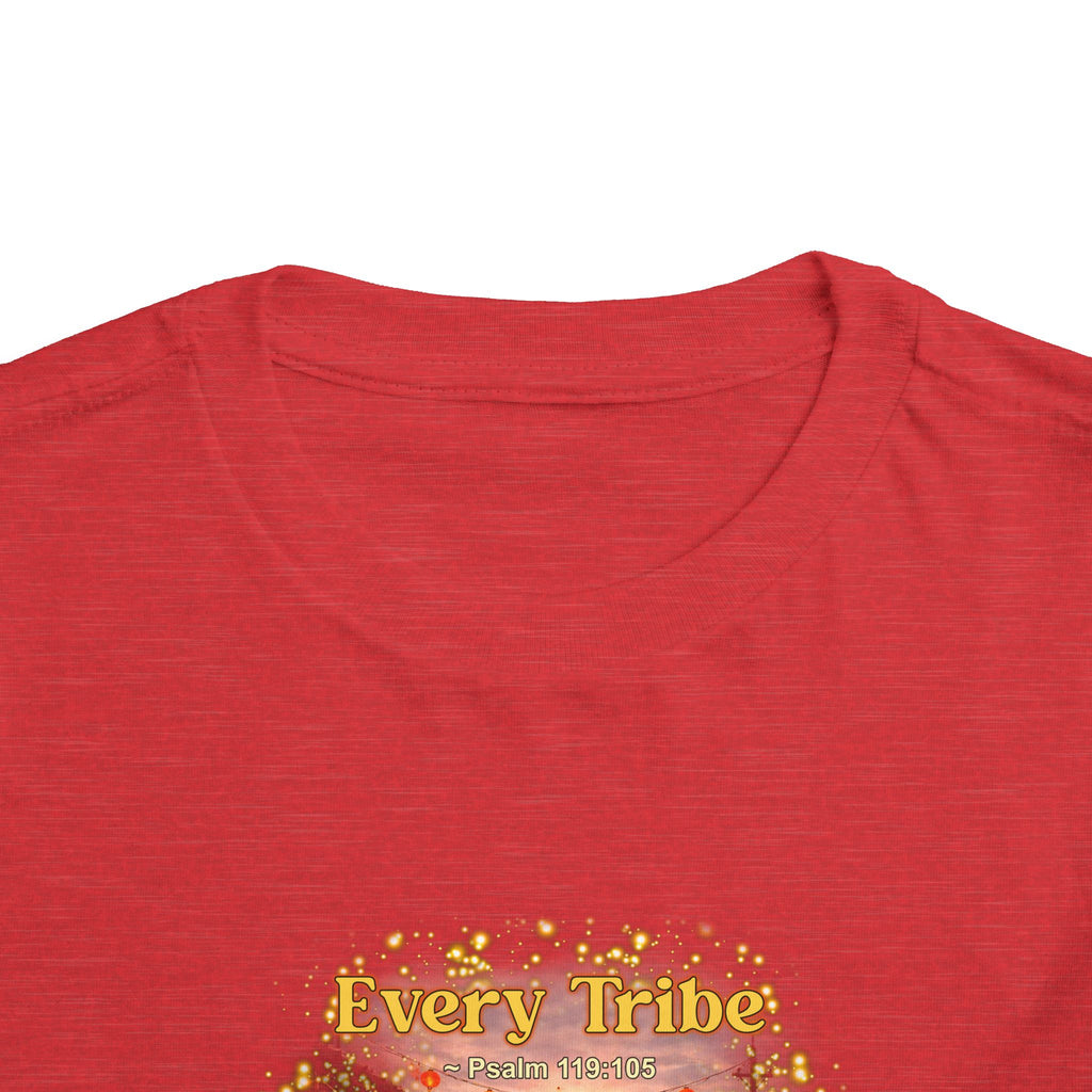 Toddler Tee — “Light Lives Here” Inspirational Christian Tee | Psalm 119:105 Faith Shirt for Kids