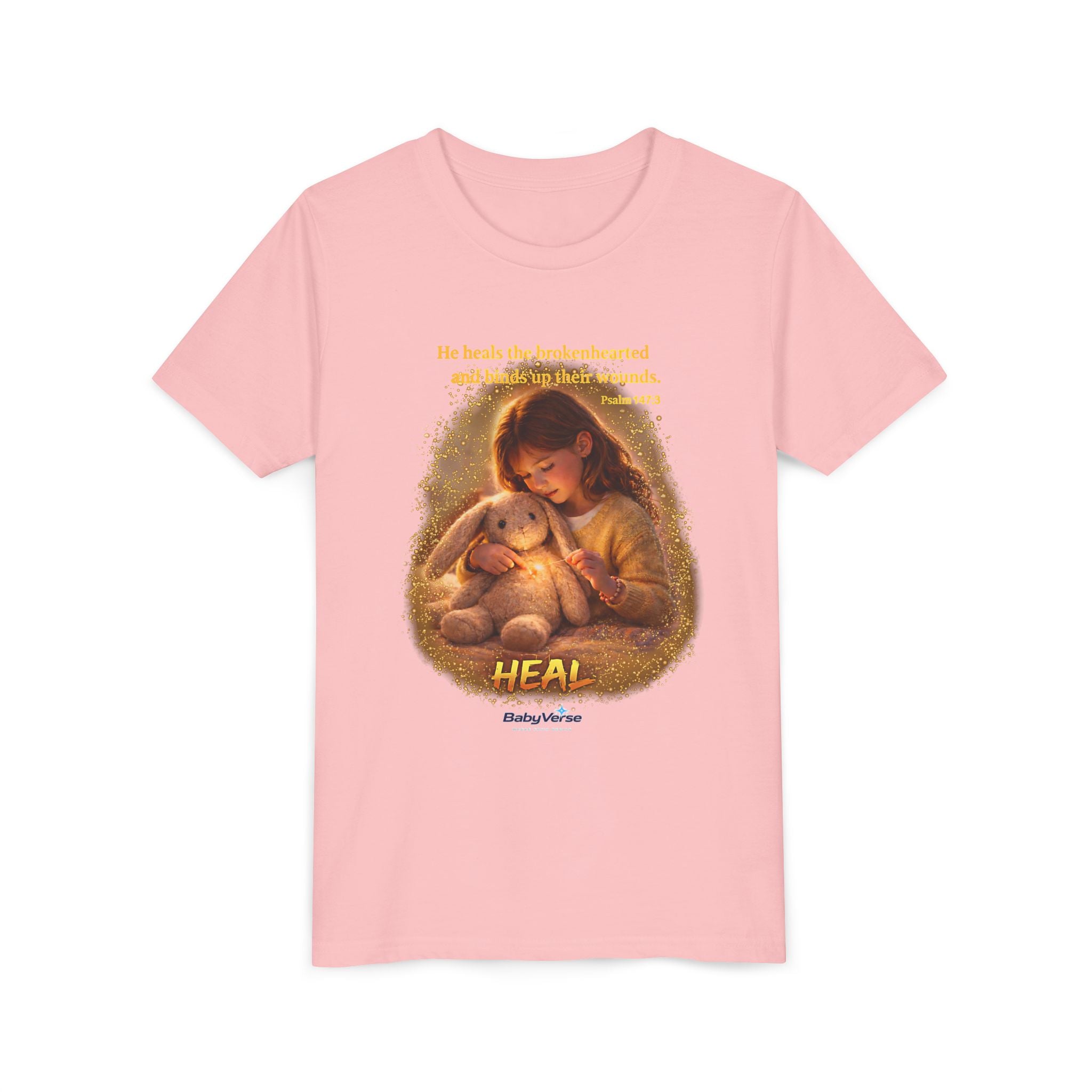Youth Christian T-Shirt “Heal” | Psalm 148:3 Faith Based Kids Shirt | Inspirational Bible Verse Youth Tee