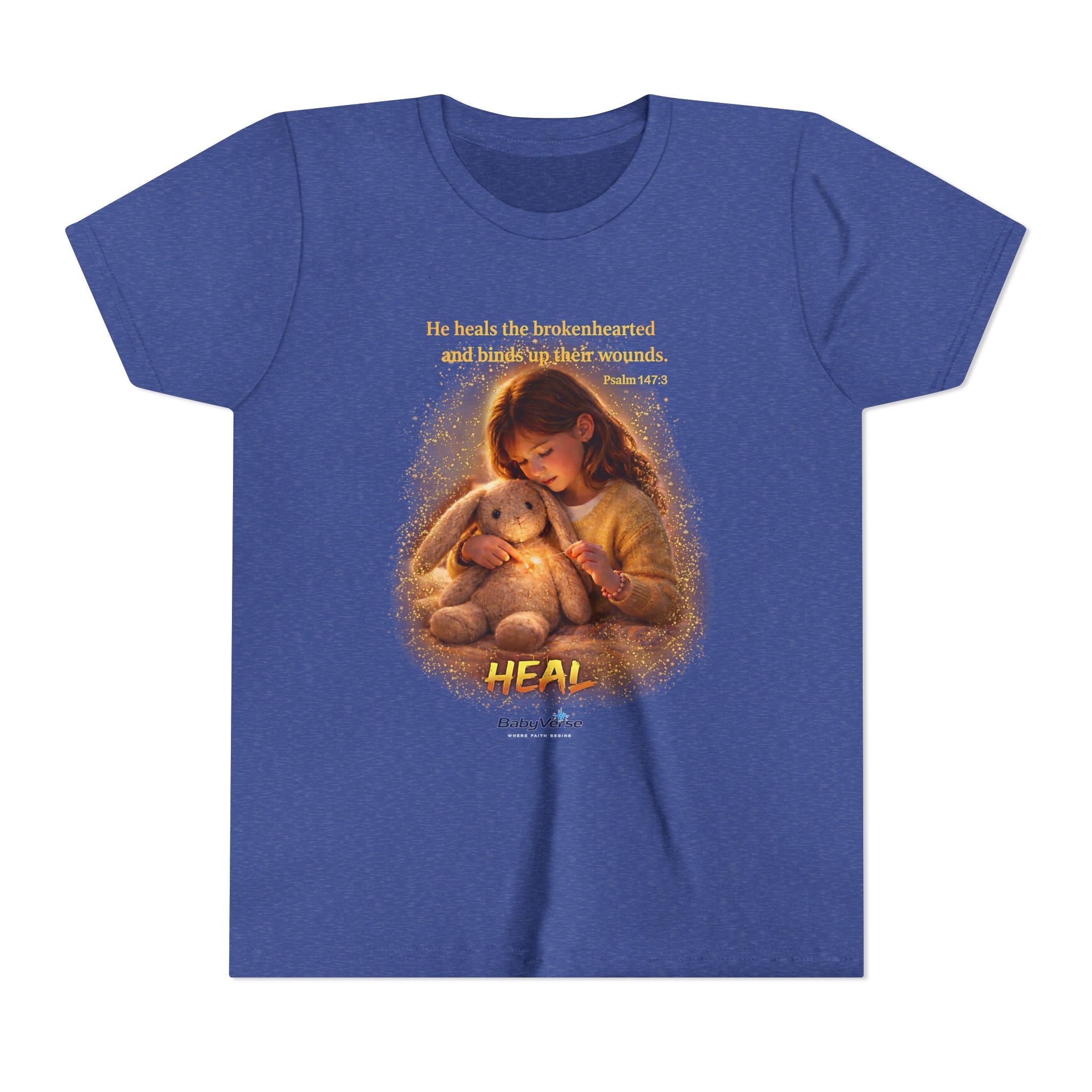 Youth Christian T-Shirt “Heal” | Psalm 148:3 Faith Based Kids Shirt | Inspirational Bible Verse Youth Tee