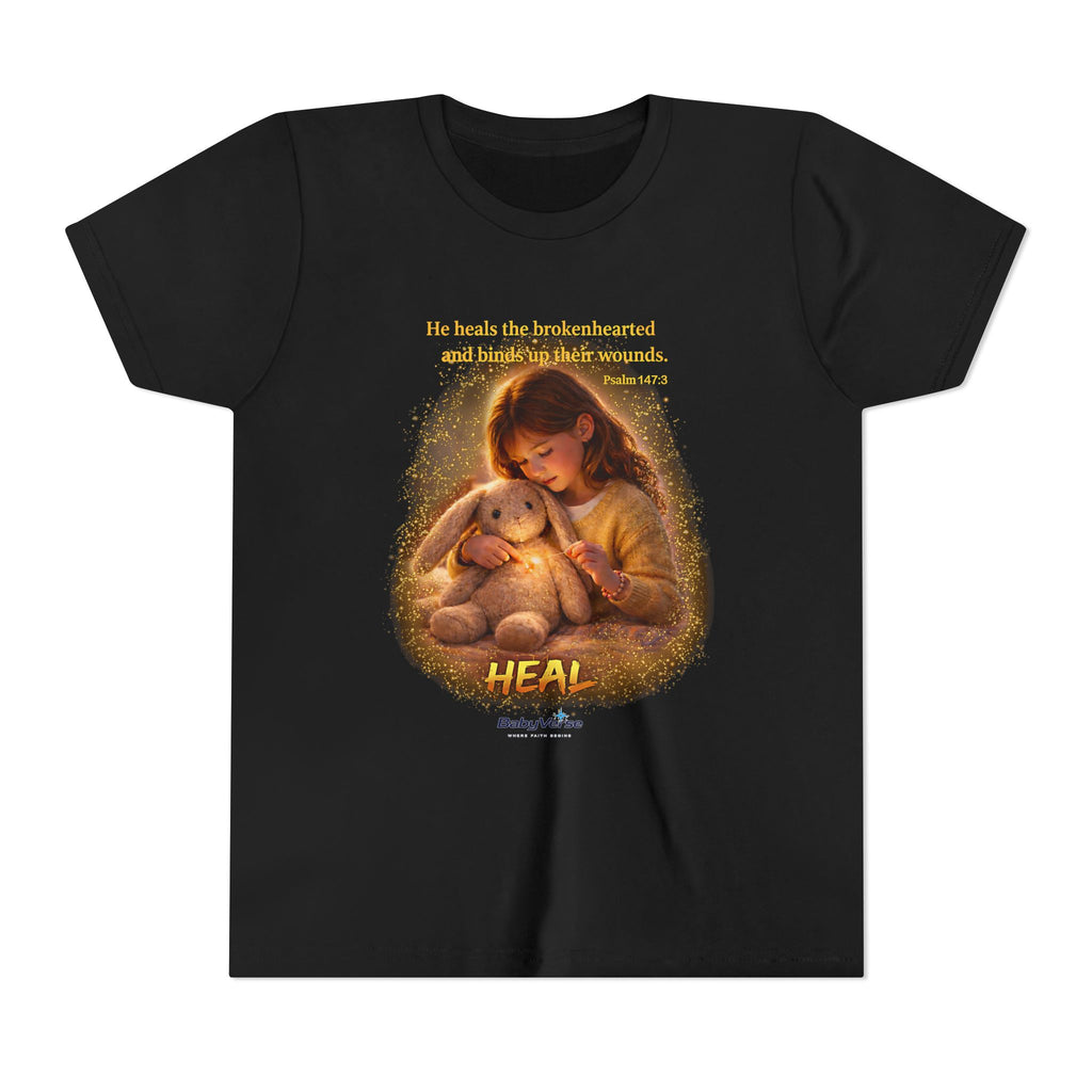Youth Christian T-Shirt “Heal” | Psalm 148:3 Faith Based Kids Shirt | Inspirational Bible Verse Youth Tee