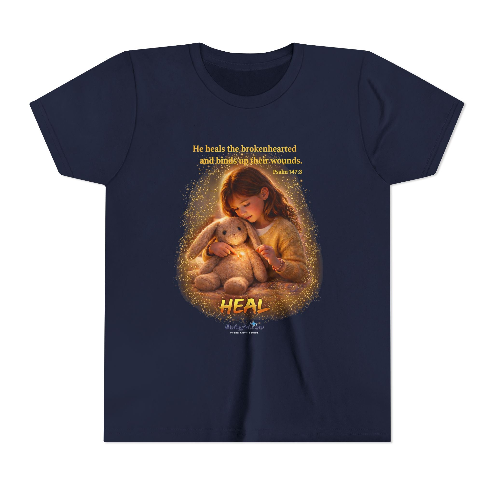 Youth Christian T-Shirt “Heal” | Psalm 148:3 Faith Based Kids Shirt | Inspirational Bible Verse Youth Tee